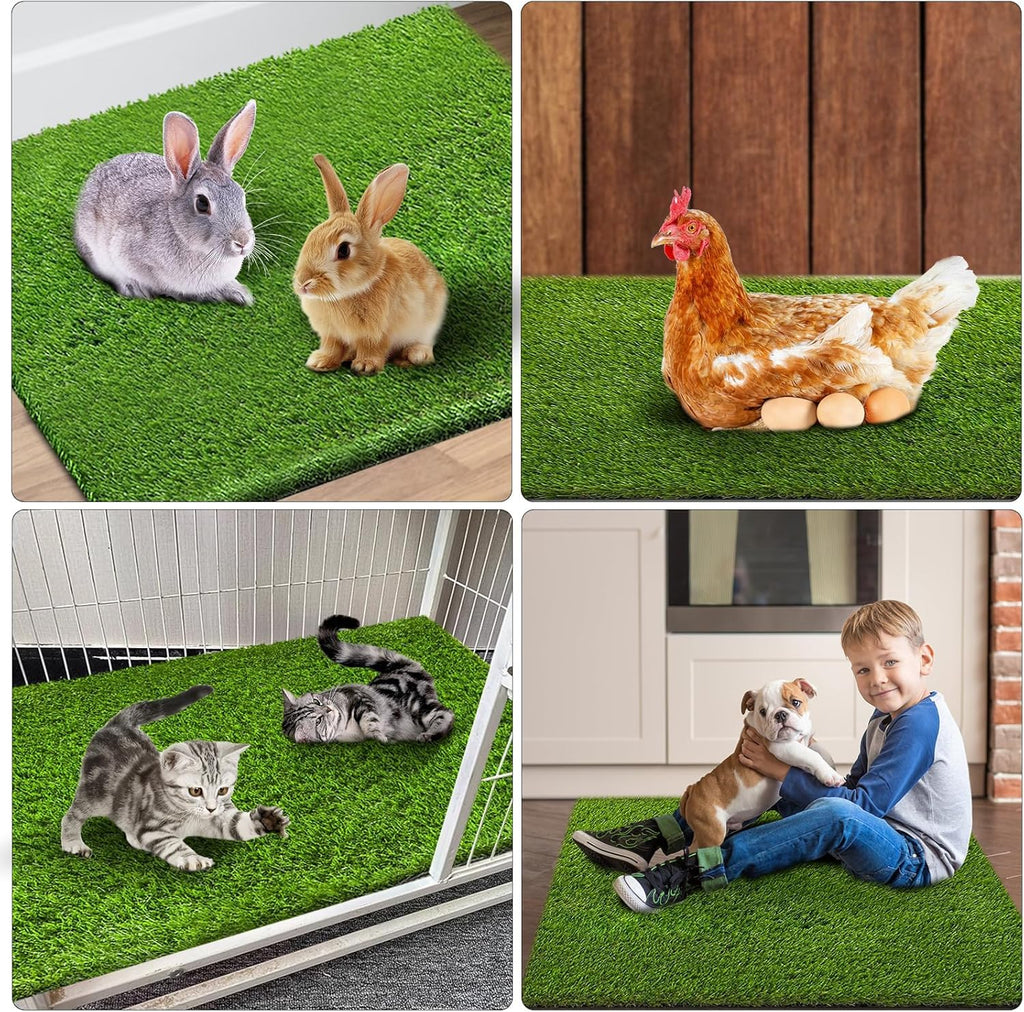 2 Pack Grass Pee Pads for Dogs Potty, Reusable Artificial Grass Mat for Puppy & Cats (25.9"x30.6")