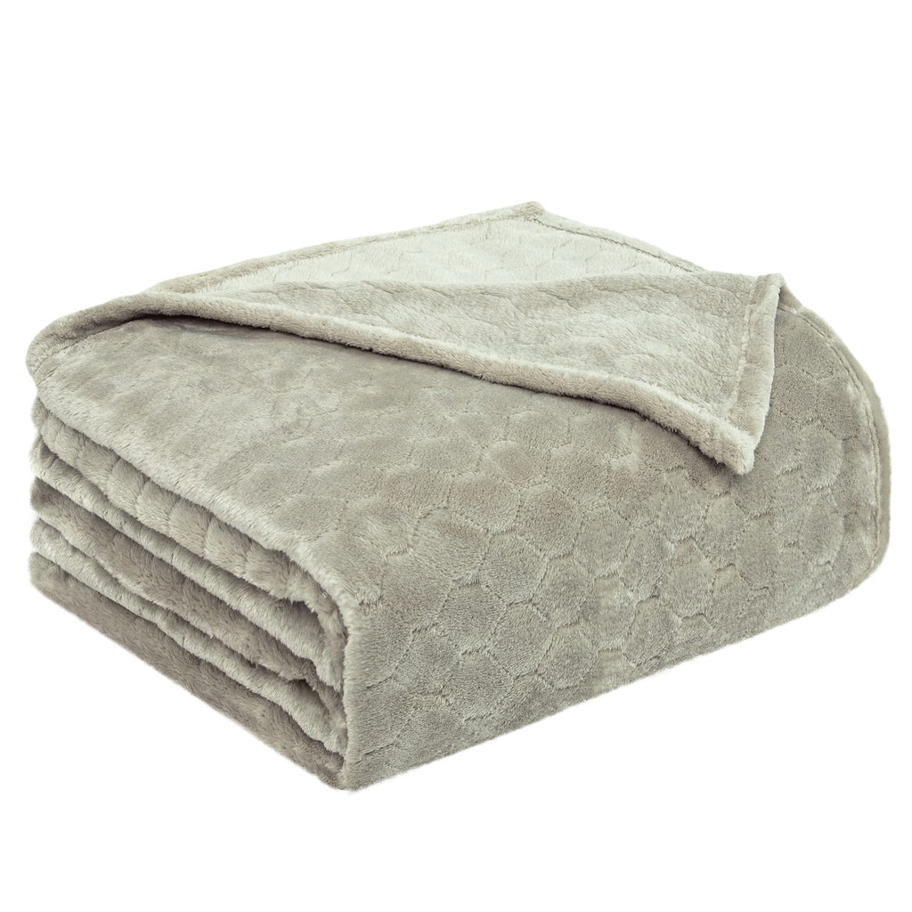 TOONOW Fleece Blanket Fuzzy Plush Throw Blanket 50" x 60", Super Soft Fluffy Bed Blanket Geometric Pattern Comfy Microfiber Flannel Blankets for Couch, Bed, Sofa, Black