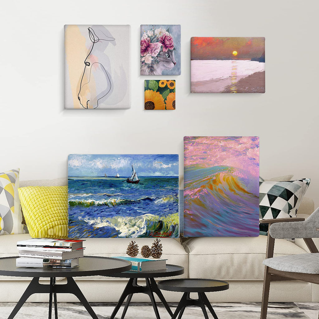ESRICH Stretched Canvas for Painting 5x7, 48 Pack Small Canvases for Painting 5/8" Profile Primed Acid-Free Blank Painting Canvas for Kids & Artists for Decorations, Painting Parties.