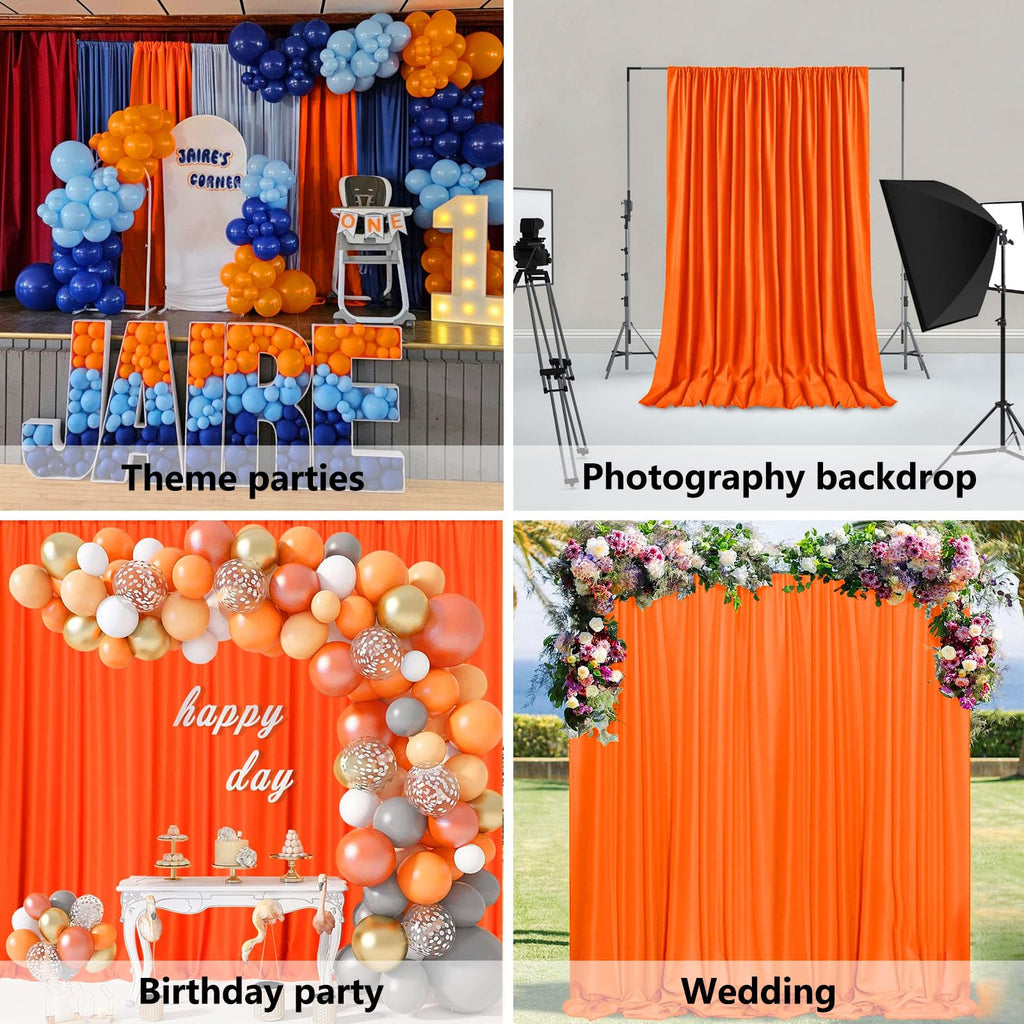 10 x 10 Feet Black A Backdrop Curtain for Partie, Background Curtains for Photoshoot, Birthday, Wedding, Halloween, Thanksgiving, Christmas, New Year Party Decorations 5Ft x 10Ft, 2 Panels