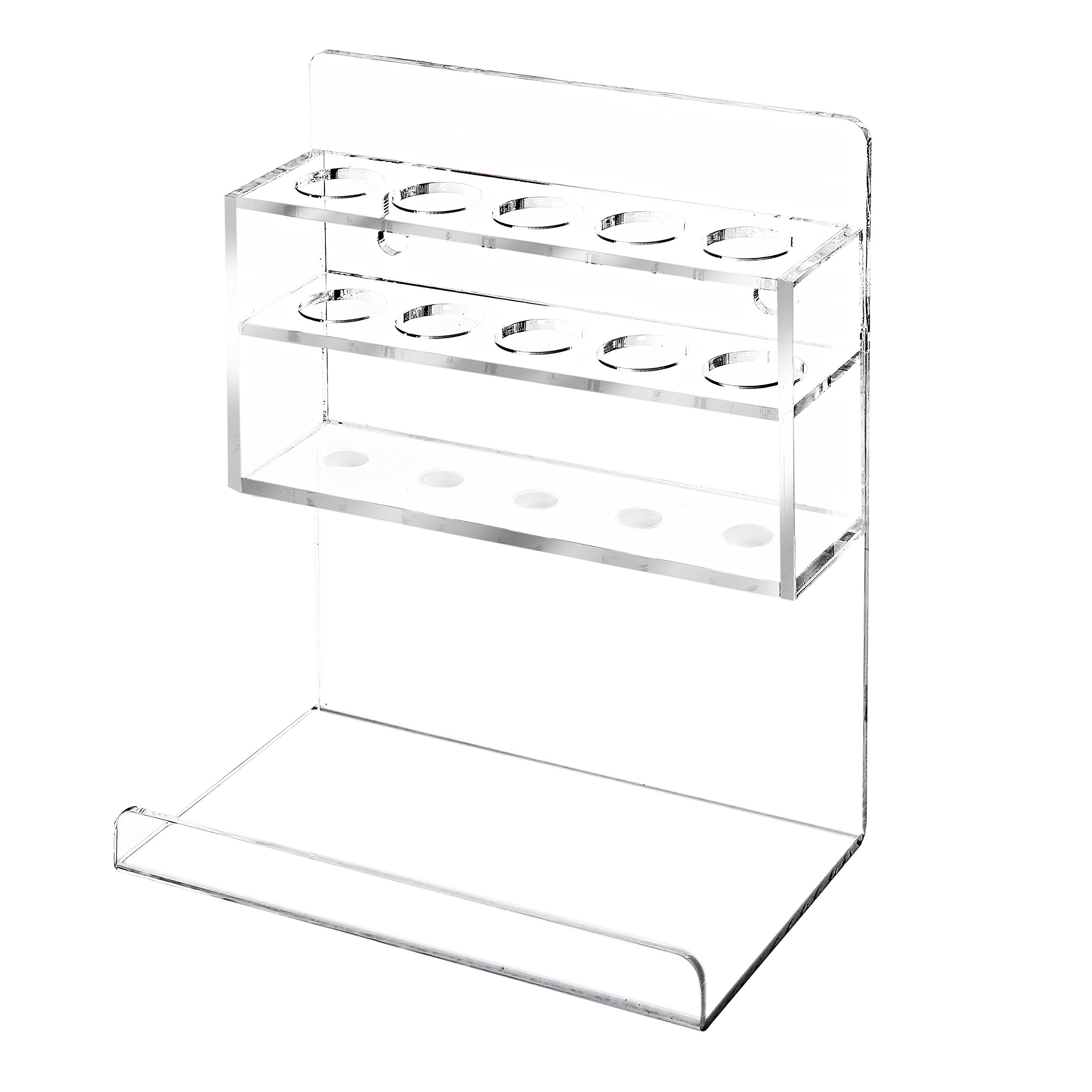 MyGift Dry Erase Marker Holder 10 Slots Whiteboard Marker Holder for Wall Dry Erase Eraser Holder Wall Mount Black