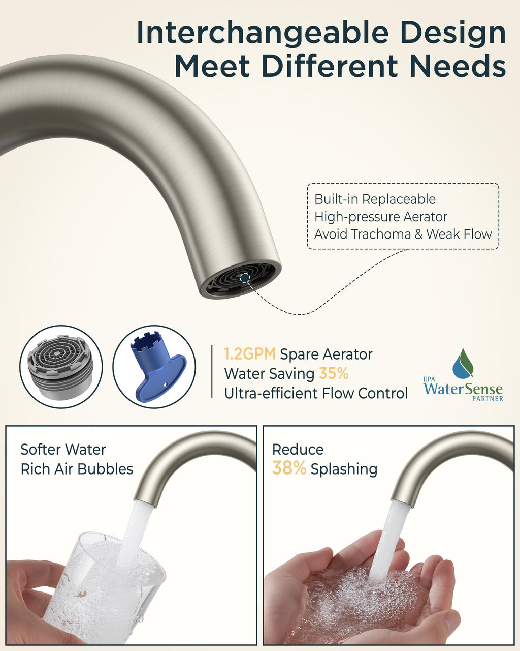 FORIOUS 4" Brushed Gold Bathroom Faucet Centerset 4 Inch, 2 Handle 2 Hole Gold Faucets for Bathroom Vanity wtih Metal Pop Up Dain, CUPC Supply Hose, High Arc Swivel Spout