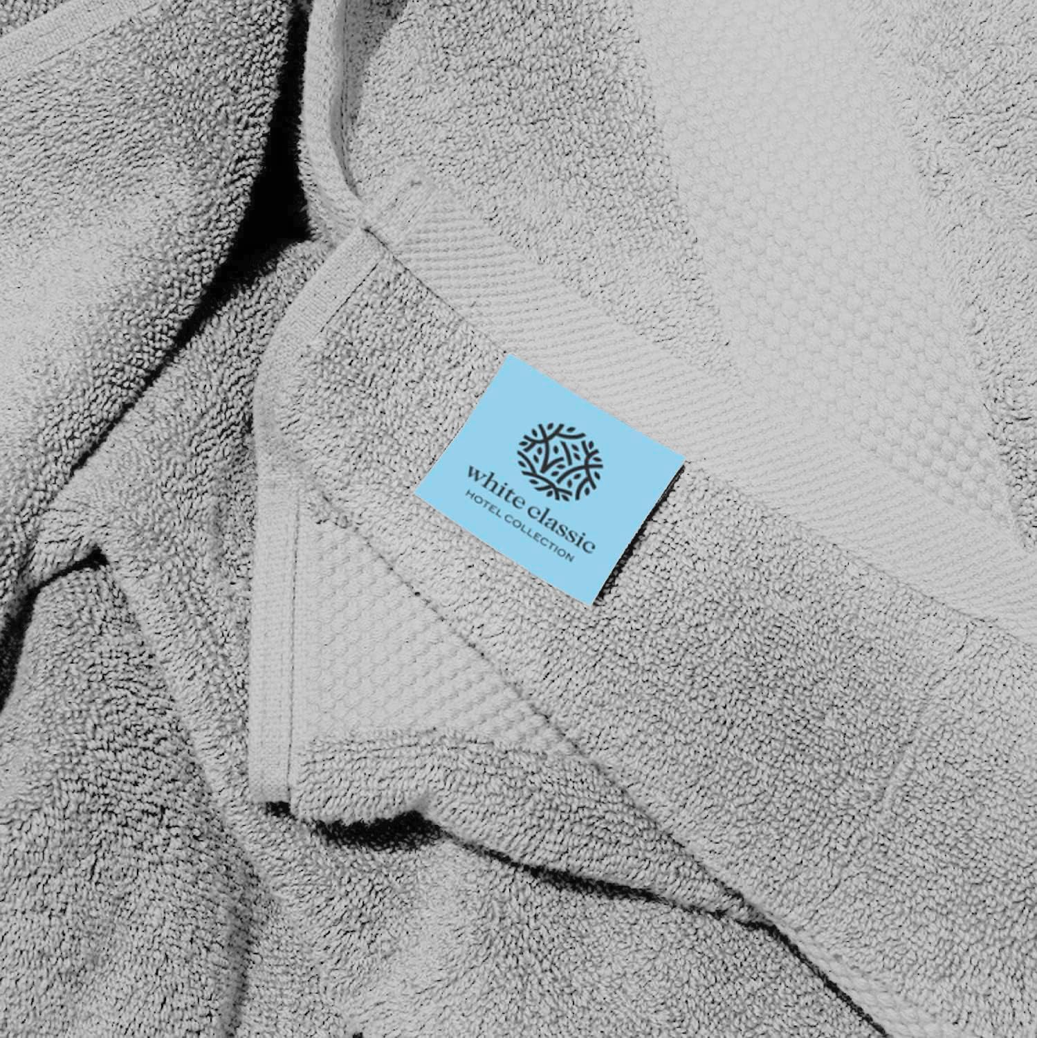 White Classic Luxury Bath Towels Set of 4 Large - 700 GSM Turkish Cotton Ultra Soft Bath Towels 27x54 | Highly Absorbent and Quick Dry | Hotel Towels for Bathroom Luxury, Plush Shower Towels, White