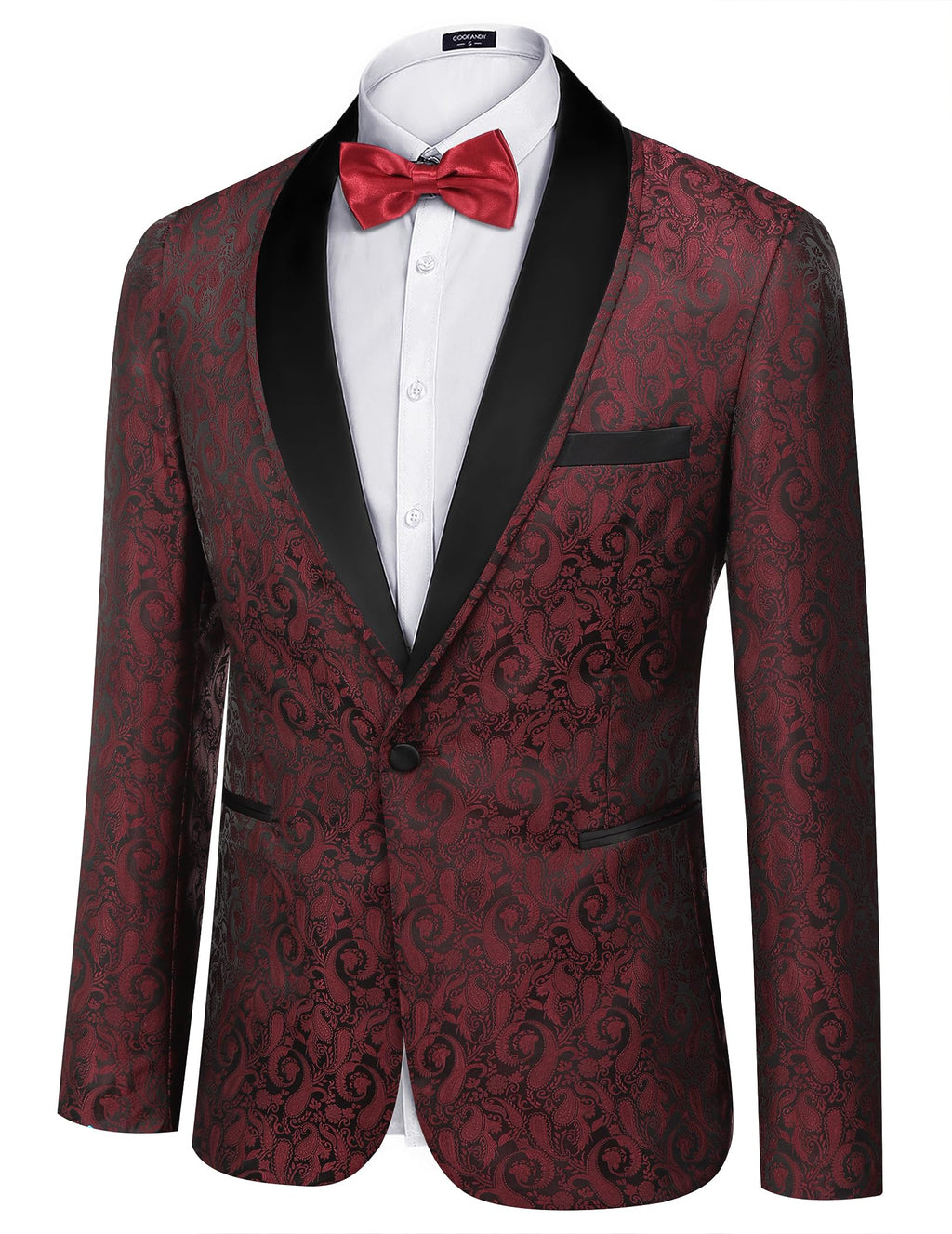 COOFANDY Men's Floral Tuxedo Suit Jacket Slim Fit Dinner Jacket Party Prom Wedding Blazer Jackets