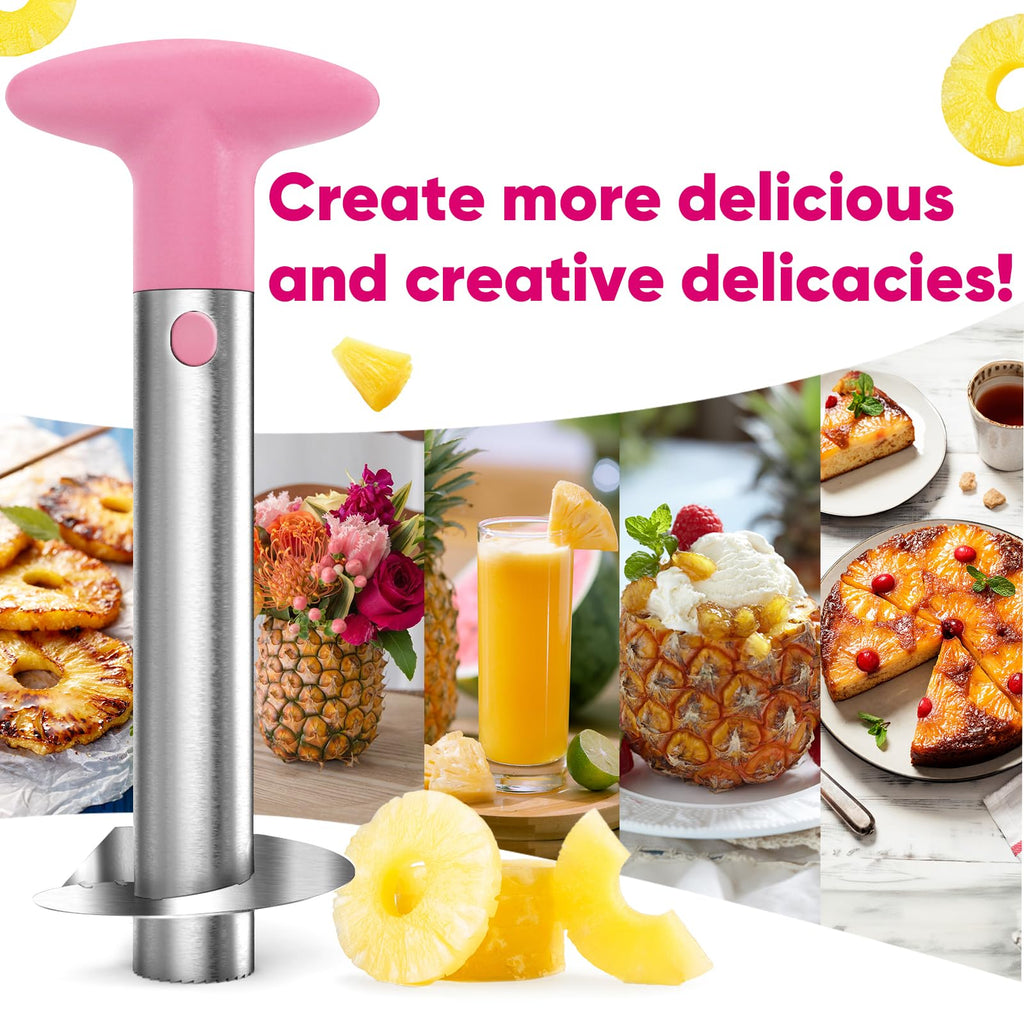 Pineapple Corer, [Upgraded, Reinforced, Thicker Blade] Newness Premium Pineapple Corer Remover, Stainless Steel Pineapple Core Remover Tool for Home & Kitchen with Sharp Blade for Diced Fruit Rings