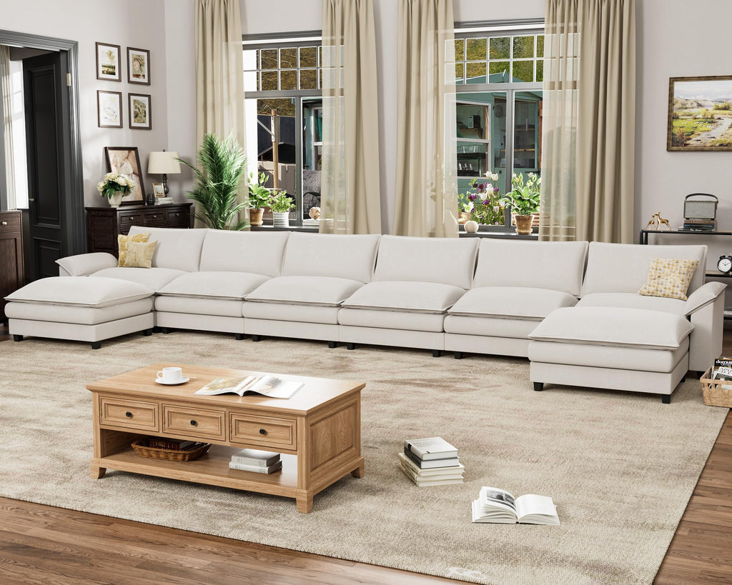 Homall 80" Modular Sectional Sofa, Loveseat Sofa Couch with Double-Layer Cushion, DIY Combination Chenille Deep 2-Seat Cloud Couch for Living Room, Apartment (Bright Grey, Loveseat Sofa)