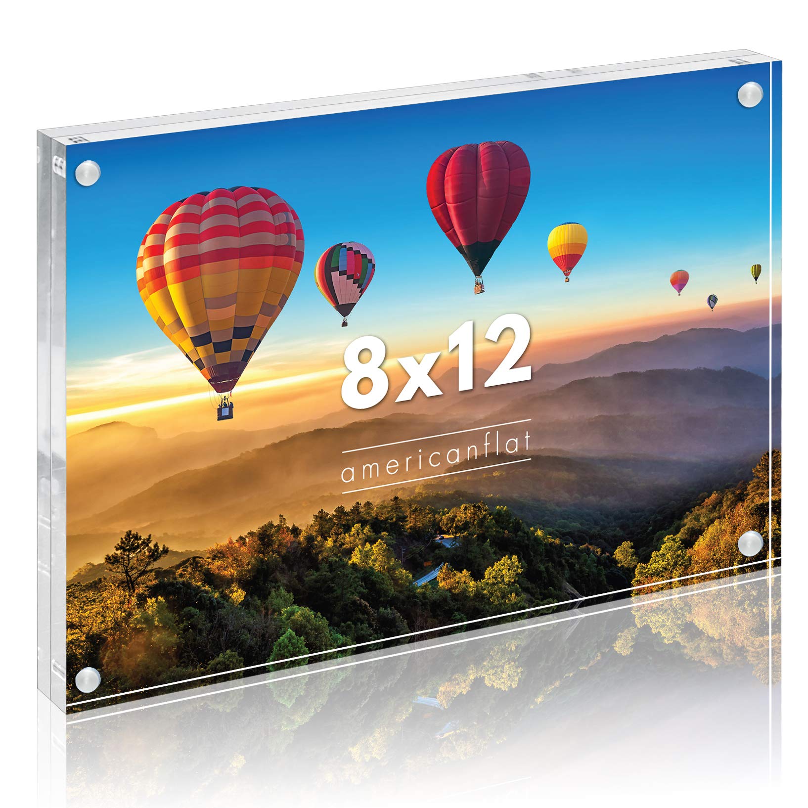 Americanflat 3.5x5 Acrylic Picture Frame - Double Sided Frames with Magnetic Corners - Transparent Acrylic Frames for Desk or Tabletop Display - 3.5x5 Picture Frame with Microfiber Cloth Included