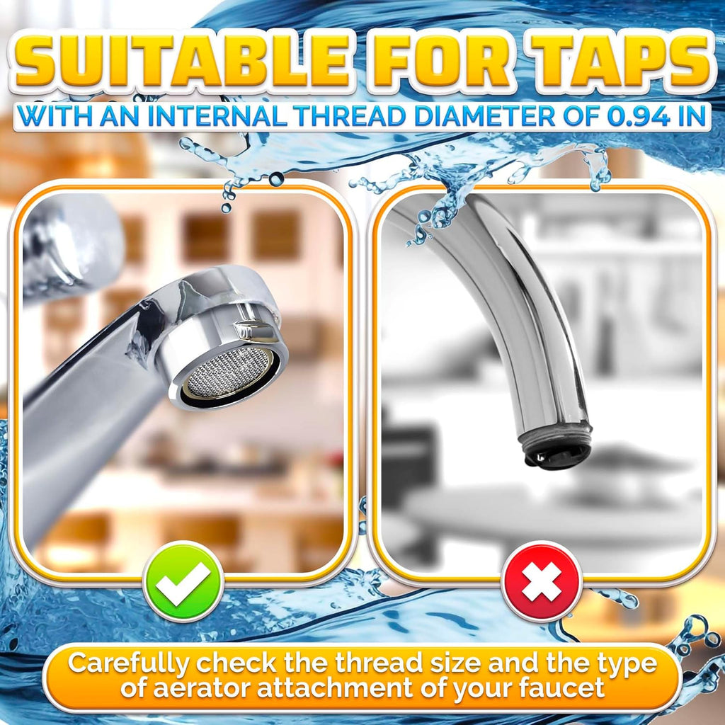 4Pcs Bathroom Faucet Aerator Replacement - 15"/16" 24mm Kitchen Bathroom Sink Attachment High Flow Aerator for Sink Faucet Aerators M24 Male Thread