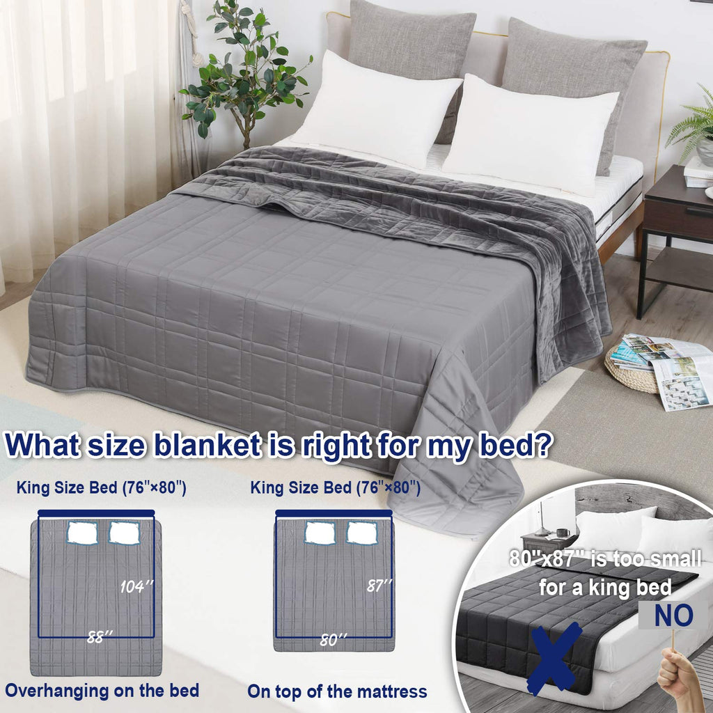 OMYSTYLE Reversible Weighted Blanket 48''x72'' 15lbs for Adults, Warm Short Plush and Cool Tencel Fabric Double-Sided Weighted Blanket for All Season Use - Carry Bag Included