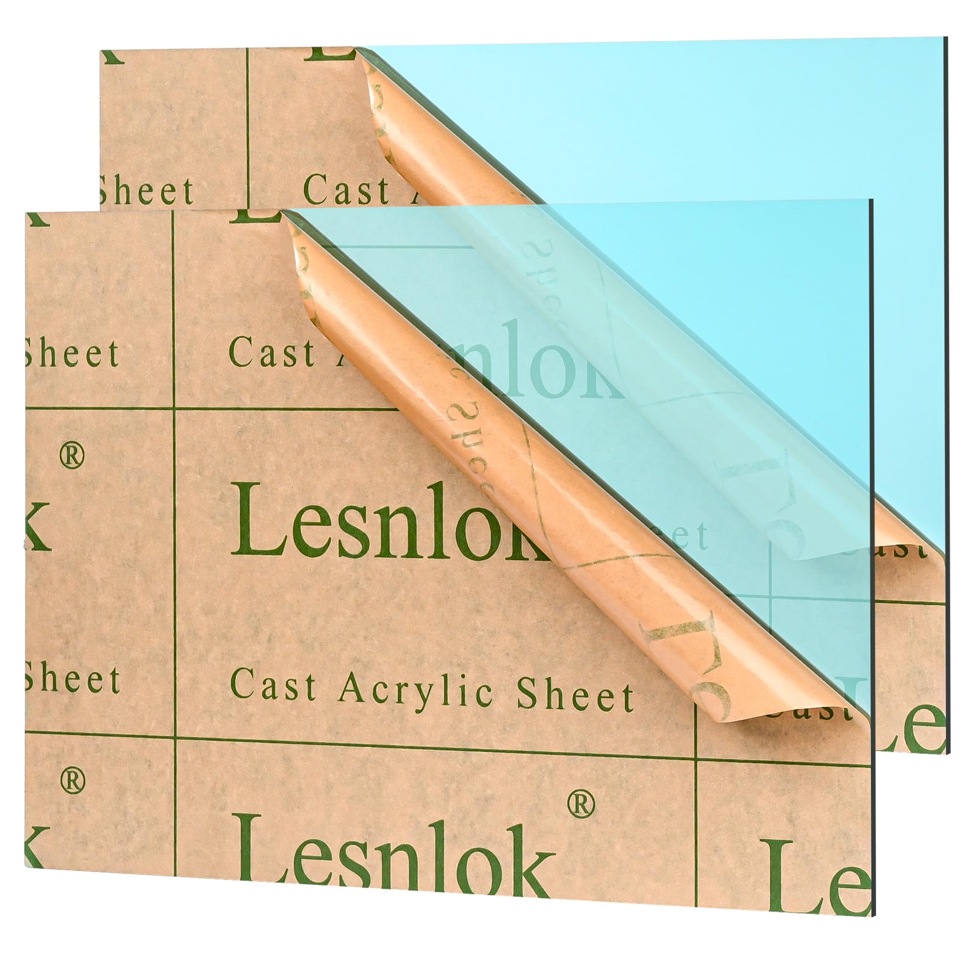 Lesnlok Blue Acrylic Sheets 1/8 inch Thick 3mm 6 Pack 3 x 5 Clear Plexiglass Sheets,for Sign,Craft,Painting,Laser Cutting,DIY Display Projects… (3"x 5", Blue, 6)