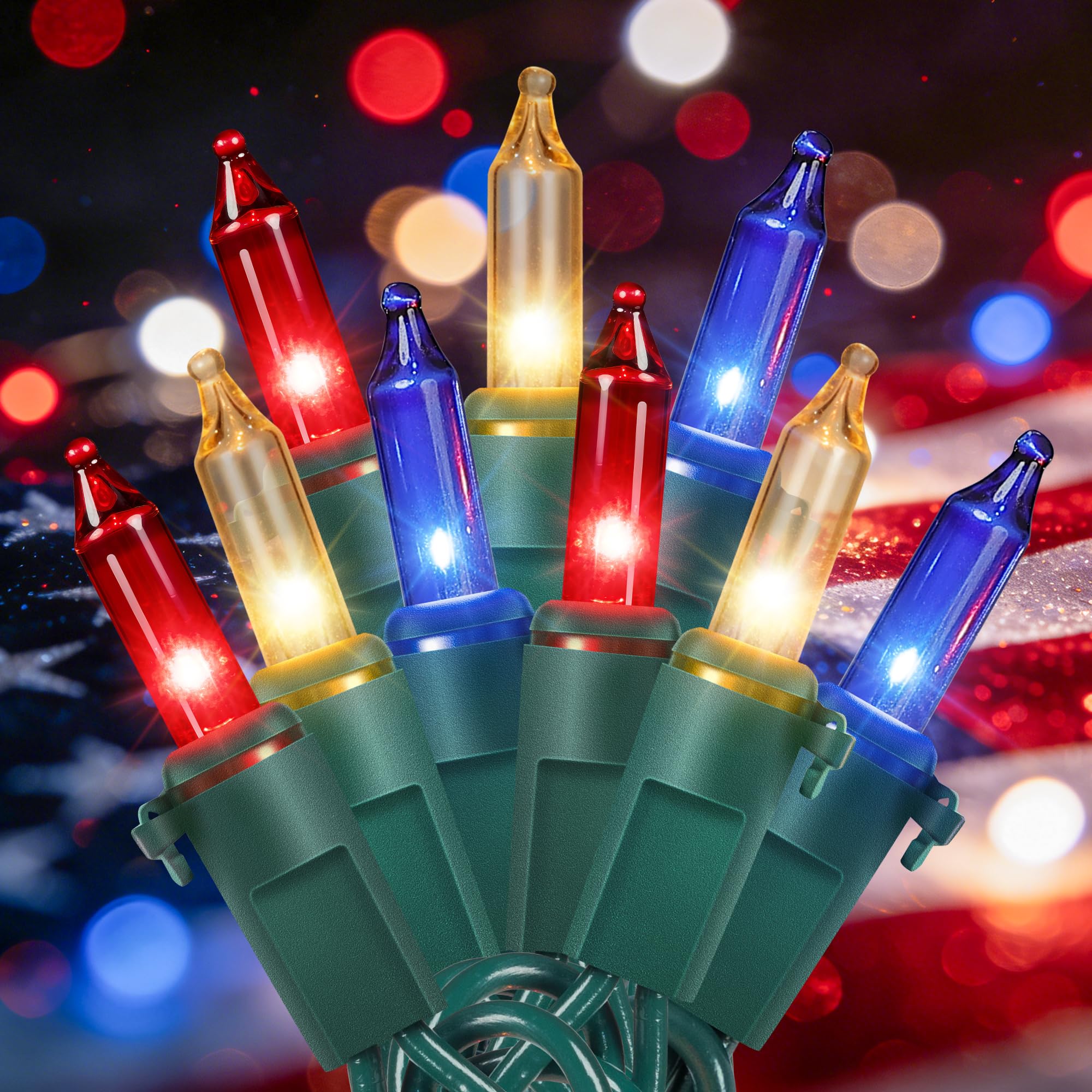 Christmas Lights Indoor Outdoor, 2PACK 13FT 50-count Lights Incandescent Mini valentine's day String Light, 120V Certified Green Wire Light for Xmas Tree, Patio, Holiday, Party, Home, Garden Decor,Red