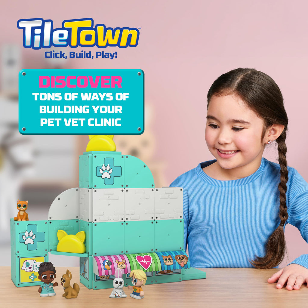 Tile Town Fire Station Magnetic Tiles Set, 66 Piece Kids Magnet Toy, Innovative Action Play Magnetic Tile Building Set Ages 3-6, Amazon Exclusive
