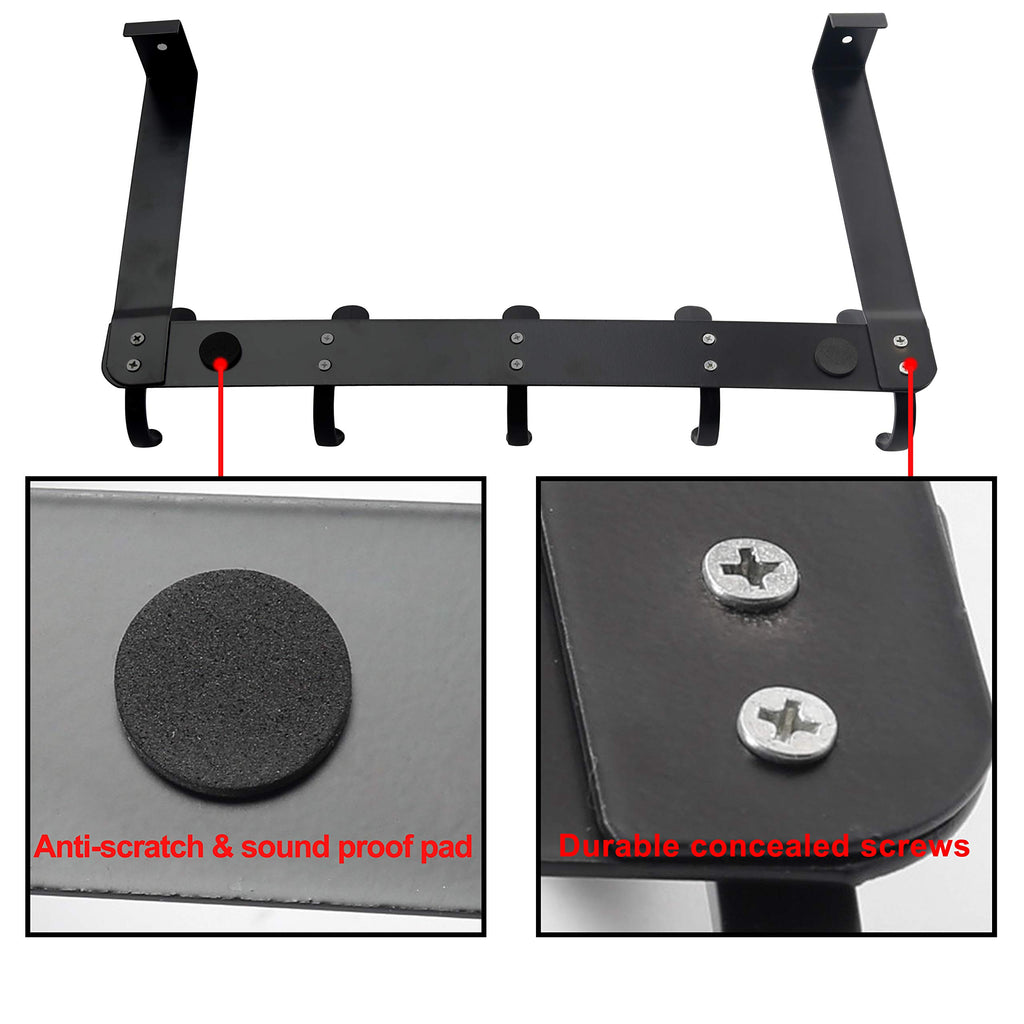 SKOLOO Over The Door Hook, Door Hanger Hooks for Hanging Clothes, Towels, Coats, Hats, Over The Door Towel Hook - Black, Assembly Required