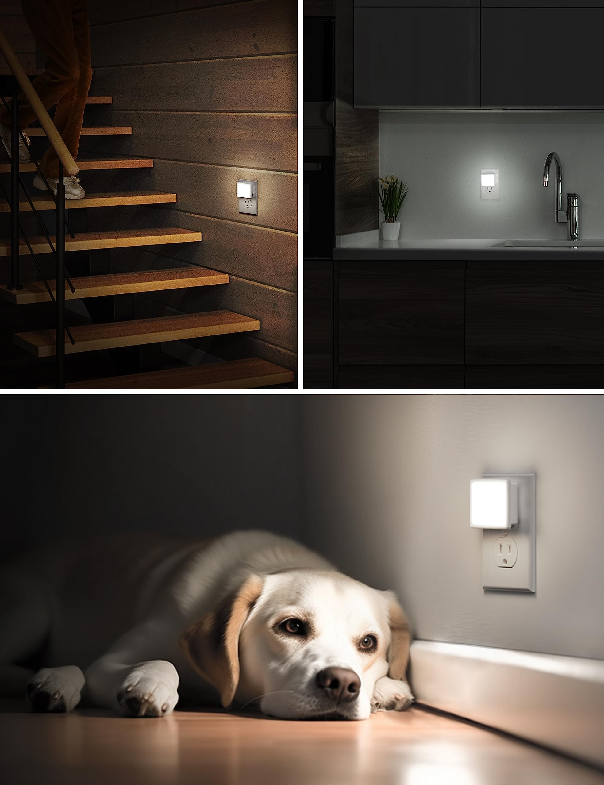 L LOHAS LED Night Light,Night Lights Plug into Wall, [6-Pack] Plug in Night Light, Dusk-to-Dawn Sensor, 3000K Soft White 0.3W Bright Nightlight Auto-On/Off for Adults Kids Bedroom Bathroom Hallway