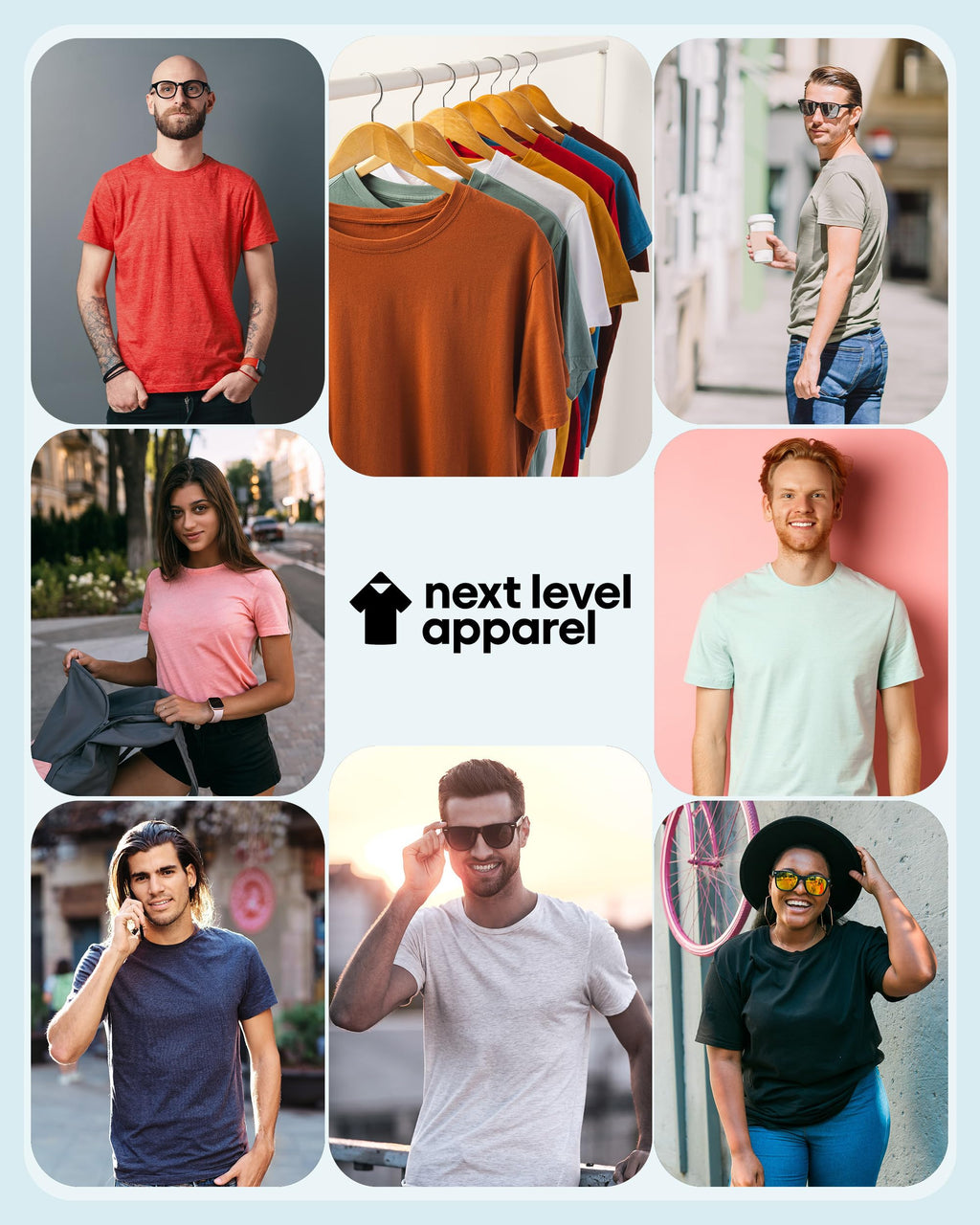 Next Level Apparel 6210 Men's T-Shirts, Pack of Unisex CVC Cotton Blend Bulk Undershirt – Custom Color Set Remera para Hombre