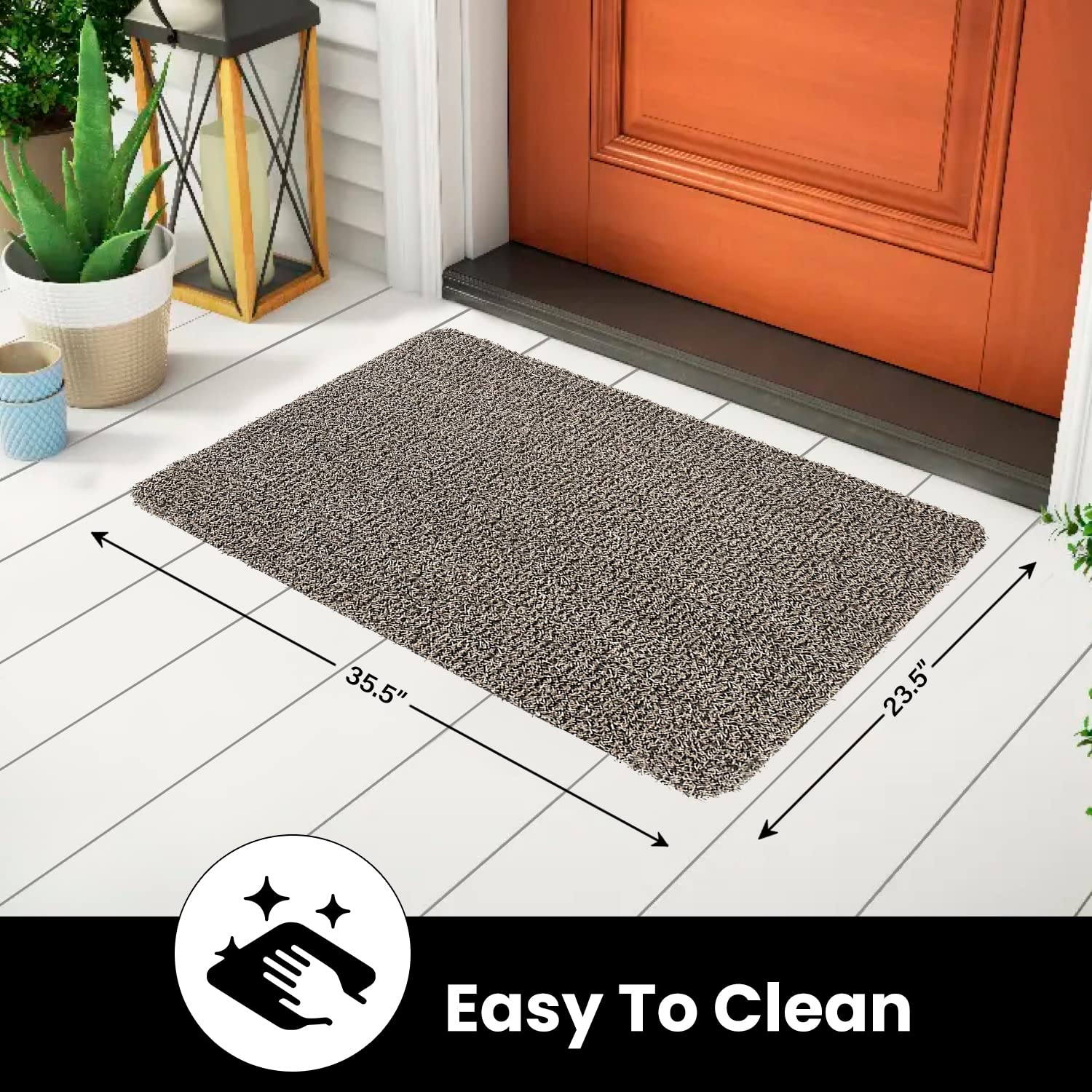 Clean Machine 10376913 Astroturf Dirt Trapper Doormat, 23.5" x 35.5", Flair Earth Taupe