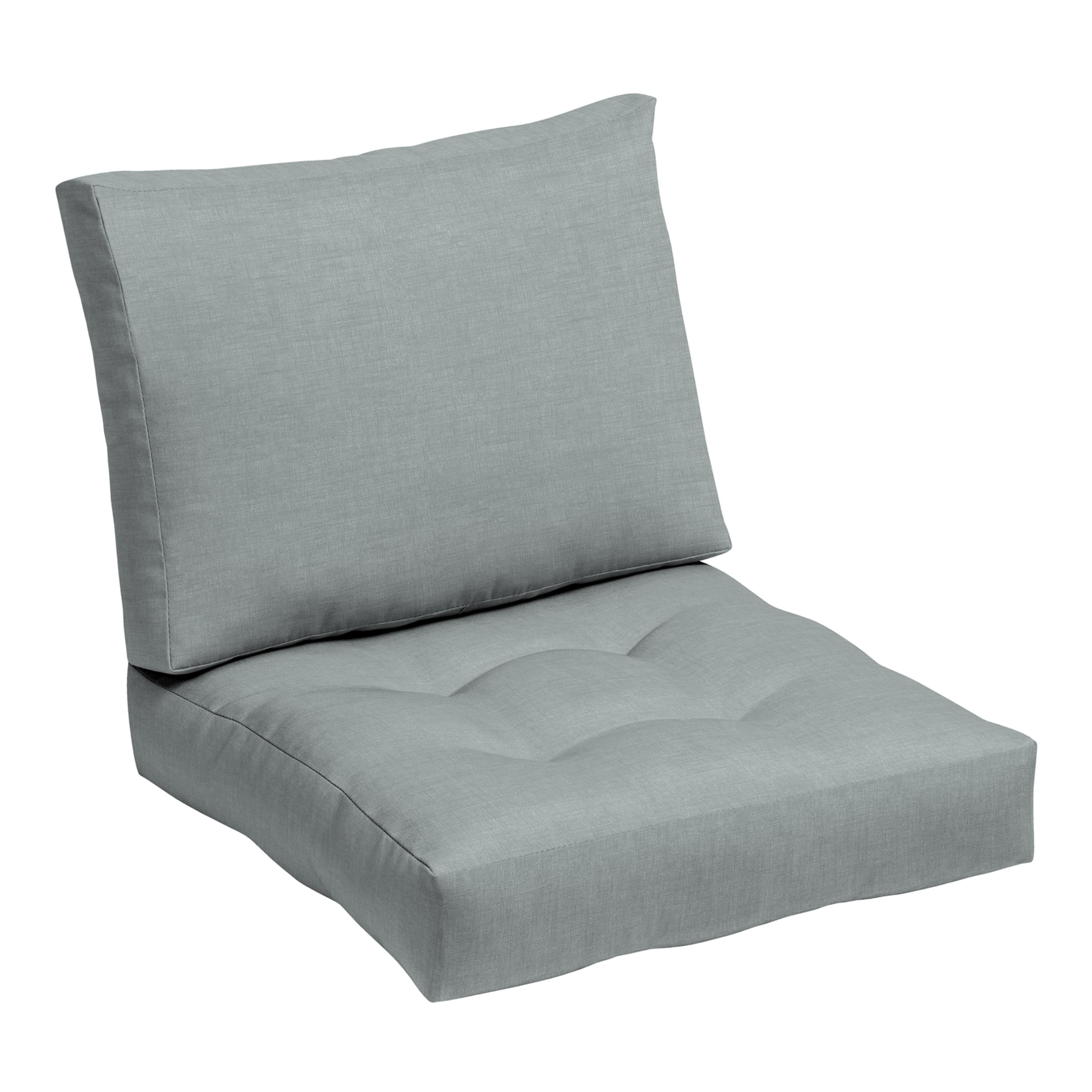 Arden Outdoor Plush Modern Tufted Blowfill Deep Seat Set, 24 x 24, Water Repellent, Fade Resistant, Deep Seat Bottom and Back Cushion for Chair and Sofa, Alana Tile