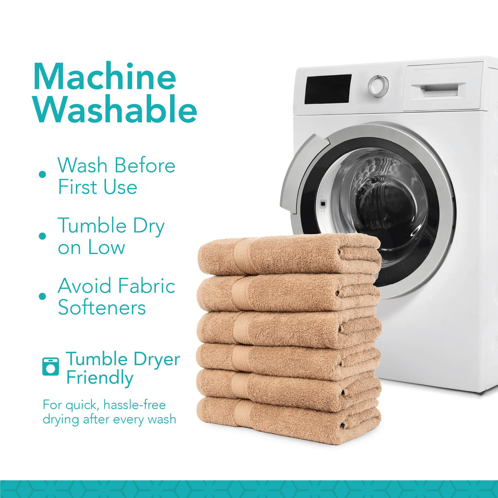 Pleasant Home Bath Towels Set of 6 (24” x 50”) 100% Cotton, 515 GSM | Lightweight, Soft & Highly Absorbent Luxury Towels for Bathroom | for Gym, Pool & Spa | 6 Pack, Gray