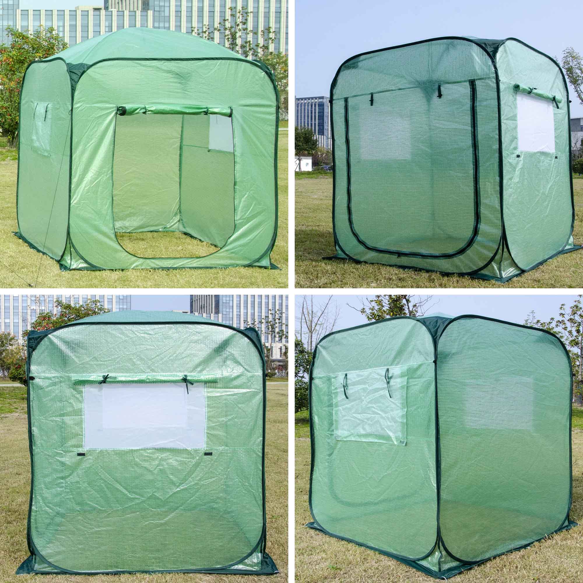 Porayhut Pop Up Greenhouse Tent,Portable X-Large Walk-in Flower House ,Indoor Outdoor Gardening Plant Sunshine Room with PE Mesh Cloth Cover for Protecting Plant from Cold Frost & Birds