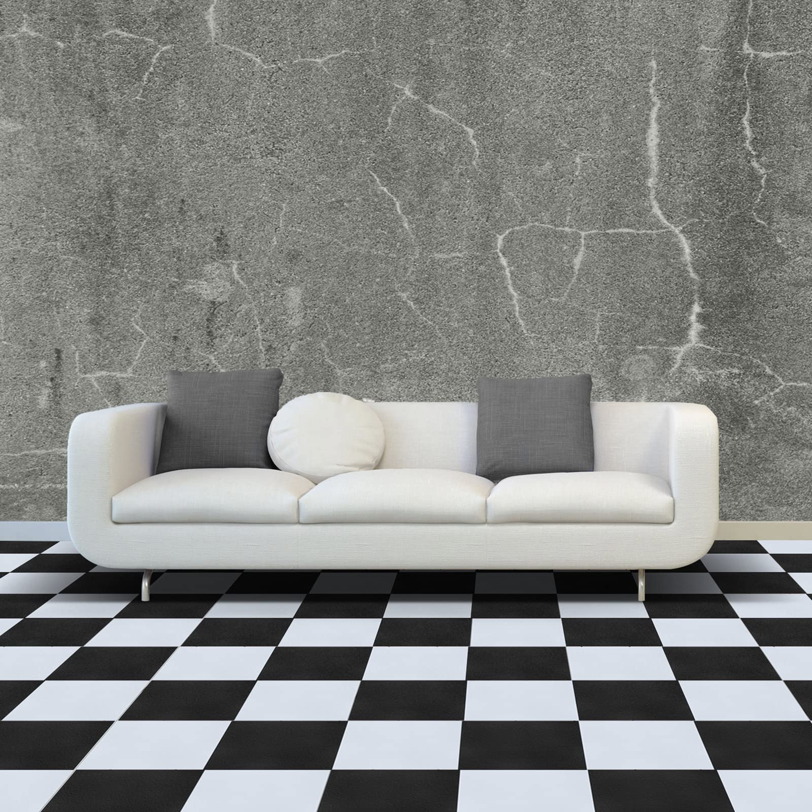 Spiareal 48 Pieces Peel and Stick Floor Tiles Vinyl Flooring 12 x 12 Inch Stick on Floor Tile Self Adhesive Waterproof DIY for Bathroom Kitchen Bedroom Living Room(Black Marble)