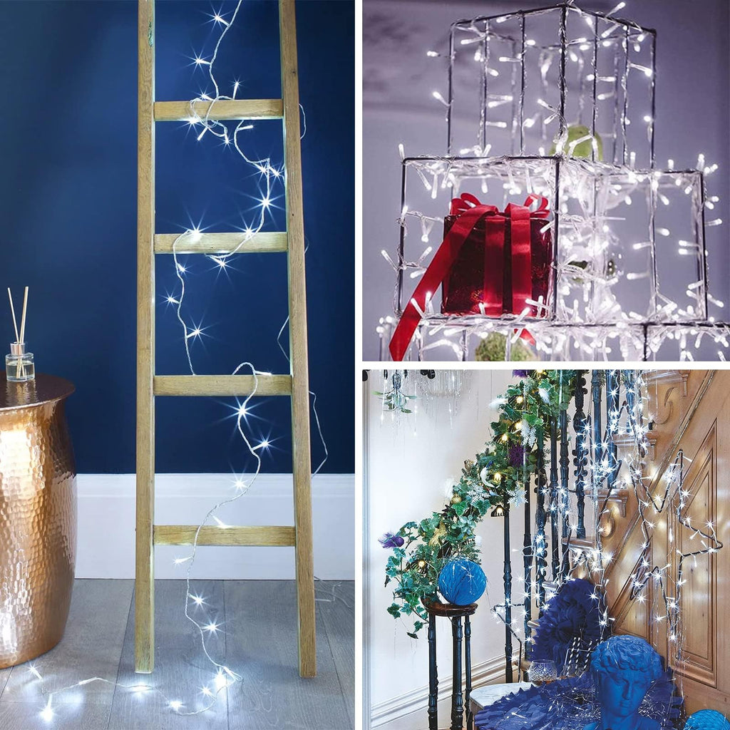 Connectable 100 LED String Lights Indoor Outdoor, 33FT Warm White Christmas Lights Waterproof, 13 Modes with Timer, Twinkle Fairy Lights Plug in Clear Wire for Christmas Tree, Bedroom, Classroom Decor