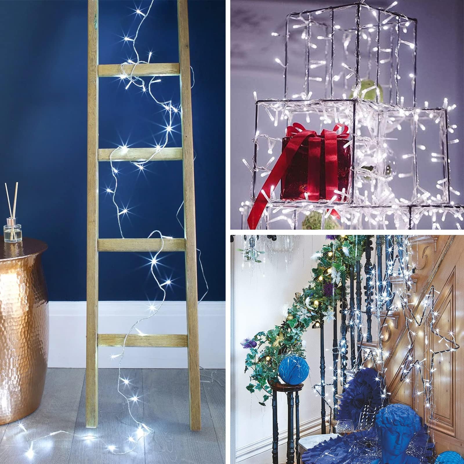 Connectable 100 LED String Lights Indoor Outdoor, 33FT Warm White Christmas Lights Waterproof, 13 Modes with Timer, Twinkle Fairy Lights Plug in Clear Wire for Christmas Tree, Bedroom, Classroom Decor