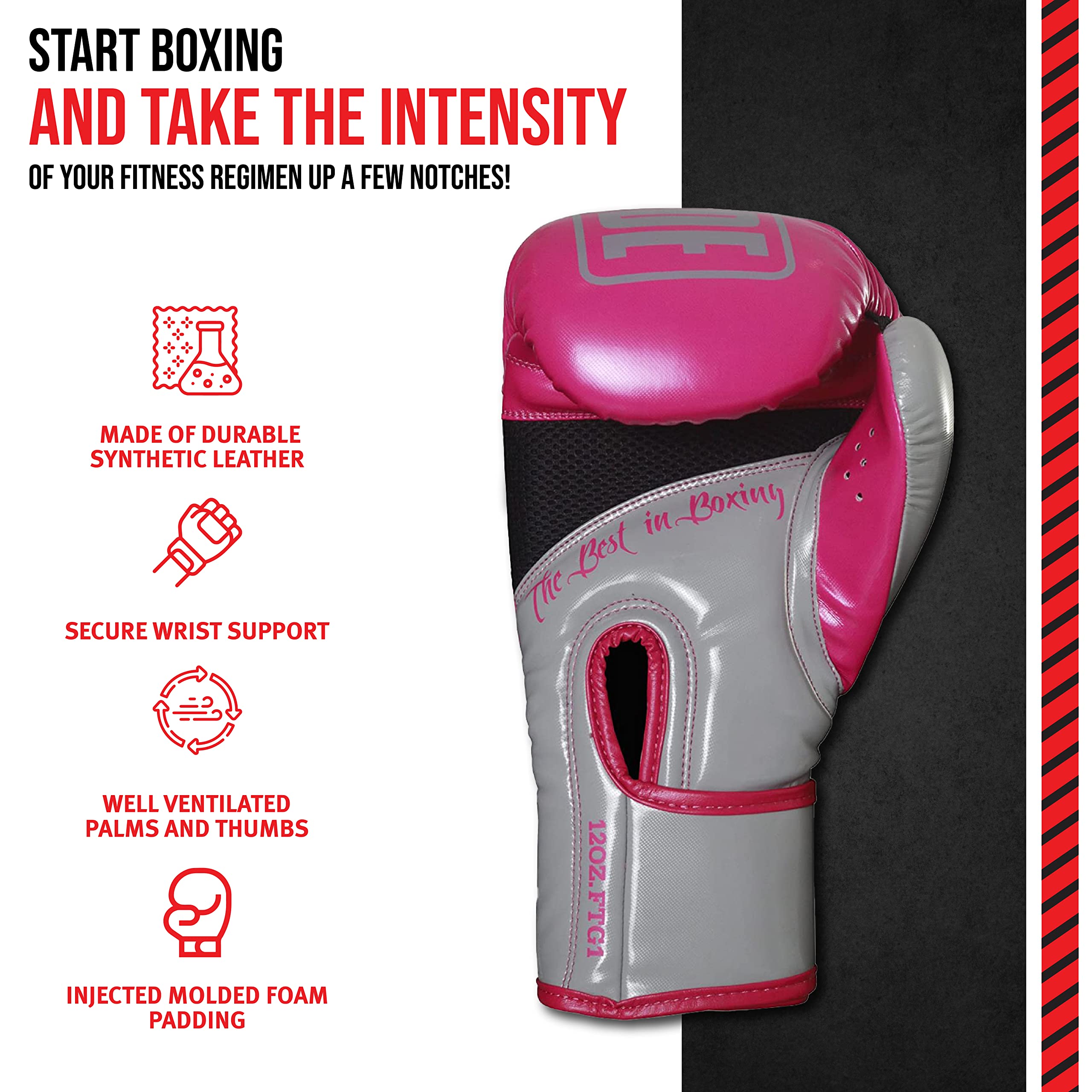 Ringside Apex Bag Gloves, IMF-Tech Boxing Gloves with Secure Wrist Support, Synthetic Boxing Gloves for Men and Women