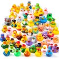 JOYIN 15 Pcs Rubber Ducks, Random Assortment Ducks Bulk with Mesh Carry Bag, Mini Rubber Duckies for Baby Bath Toys, Kids Toddler Summer Pool Toys Birthday Gifts Party Favors