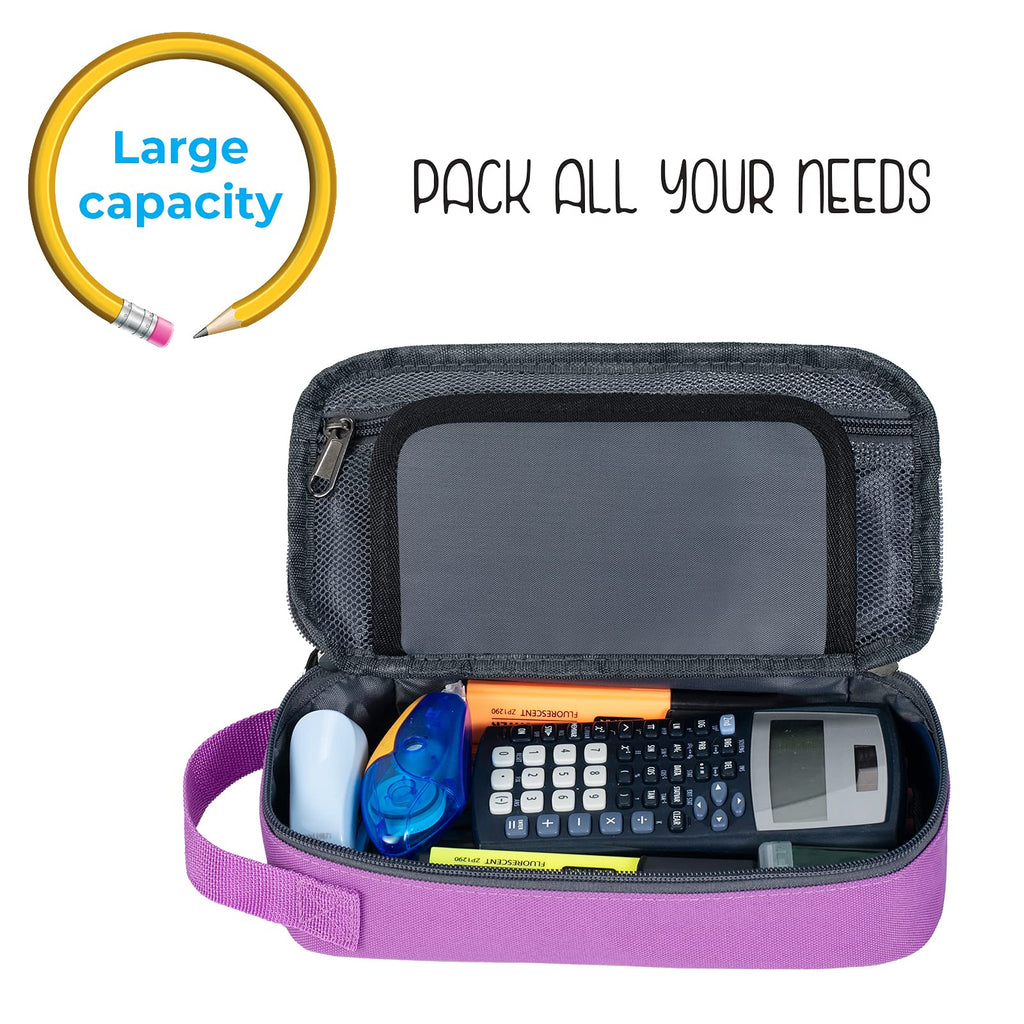 ECHSRT Large Pencil Case, Aesthetic Pen Pouch with Big Capacity, Minimalist Portable Stationery Bag with Handle for Office Organizer Aesthetic Pencil Cases