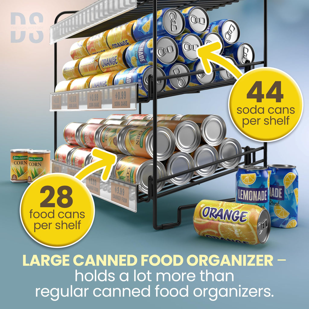 DS THE DISPLAY STORE Black 3 Tier Candy Display Rack – Chip Display for Snack Vendors, Food Trucks, Concession Stands & Retail Storefronts