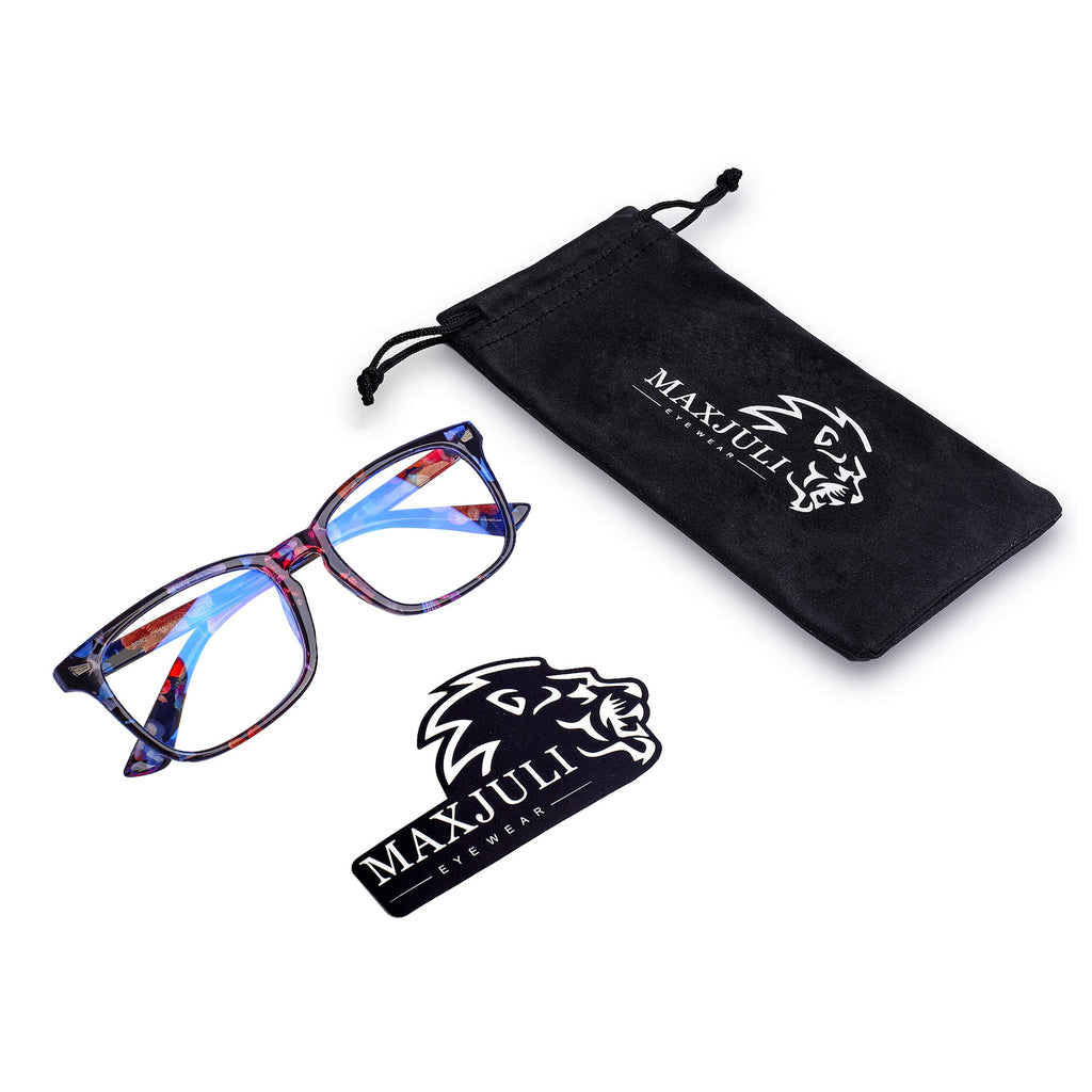 MAXJULI Blue Light Blocking Glasses,Computer Reading/Gaming/TV/Phones Glasses for Women Men(Transparent)