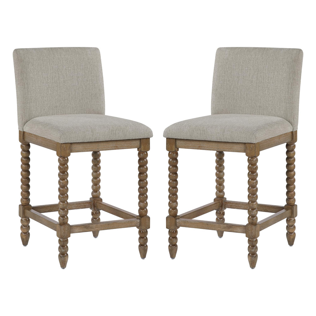 DUHOME Spindle Counter Stool with Padded Spring Seat,Wooden Bar Stools Farmhouse 26 Inch Counter Height Stools Chairs with Spindle Back for Kitchen Island