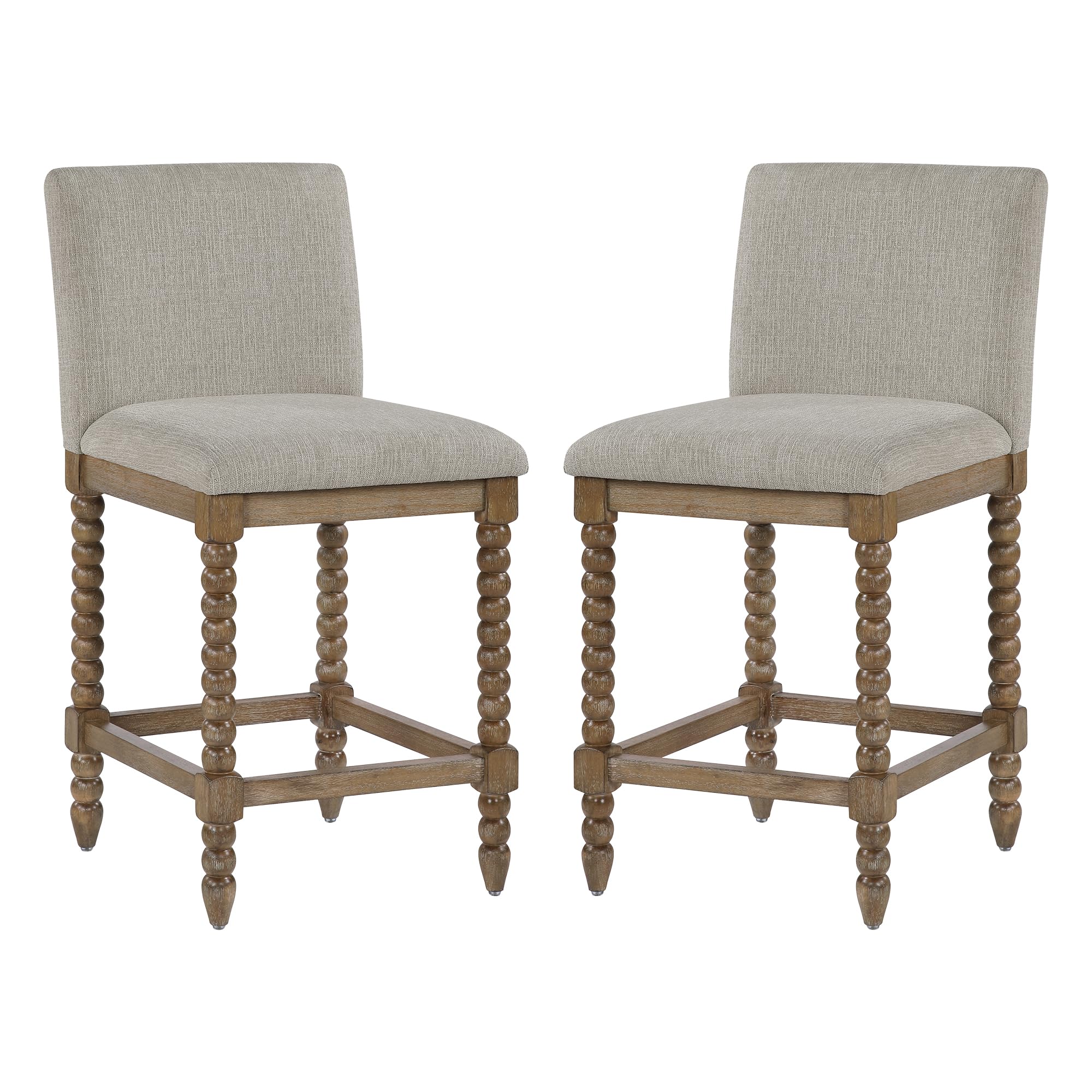 DUHOME Spindle Counter Stool with Padded Spring Seat,Wooden Bar Stools Farmhouse 26 Inch Counter Height Stools Chairs with Spindle Back for Kitchen Island