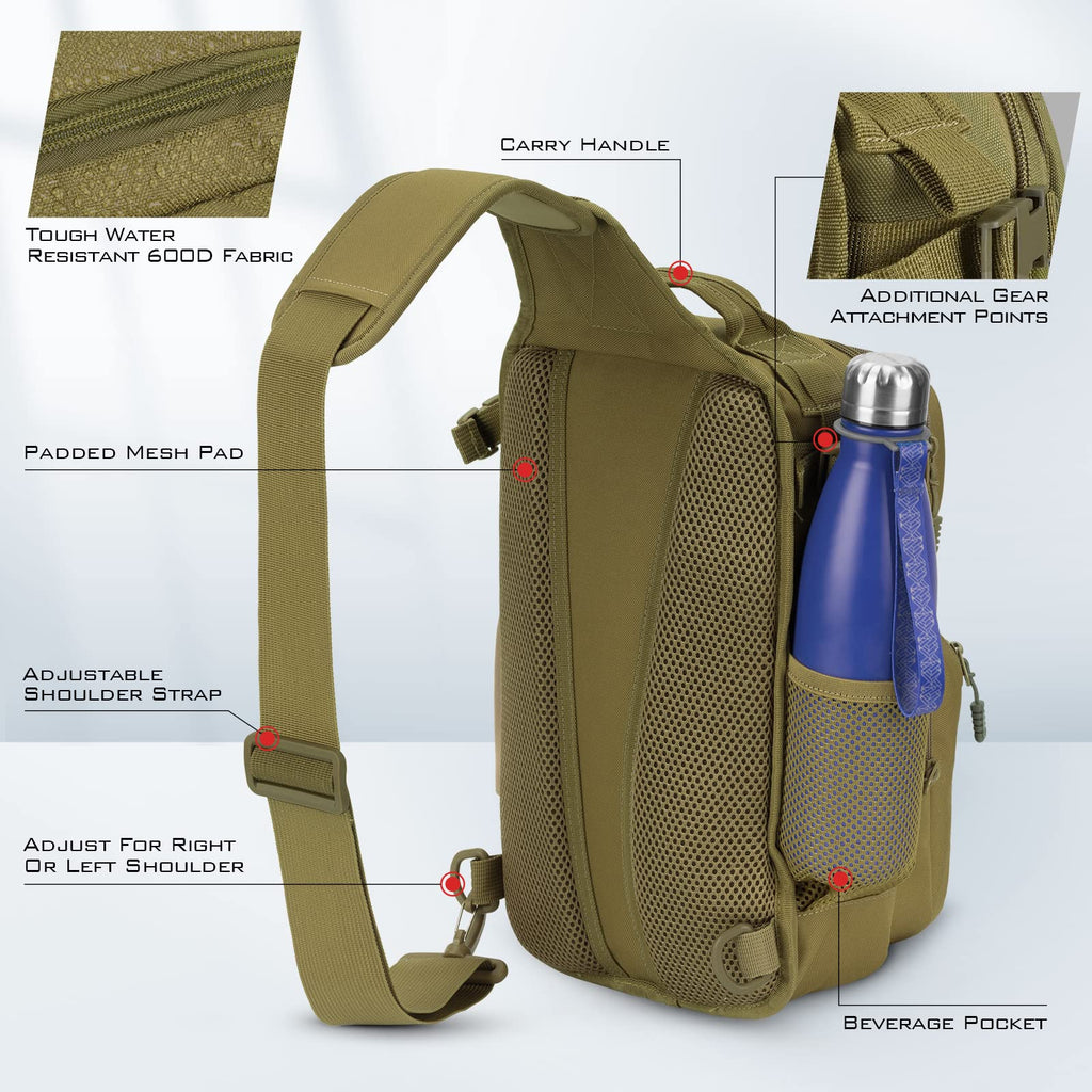 KastKing BlowBak Tactical Sling Tackle Bag-Lightweight Fishing Backpack Storge Fishing Gear and Equipment,Gift for Men