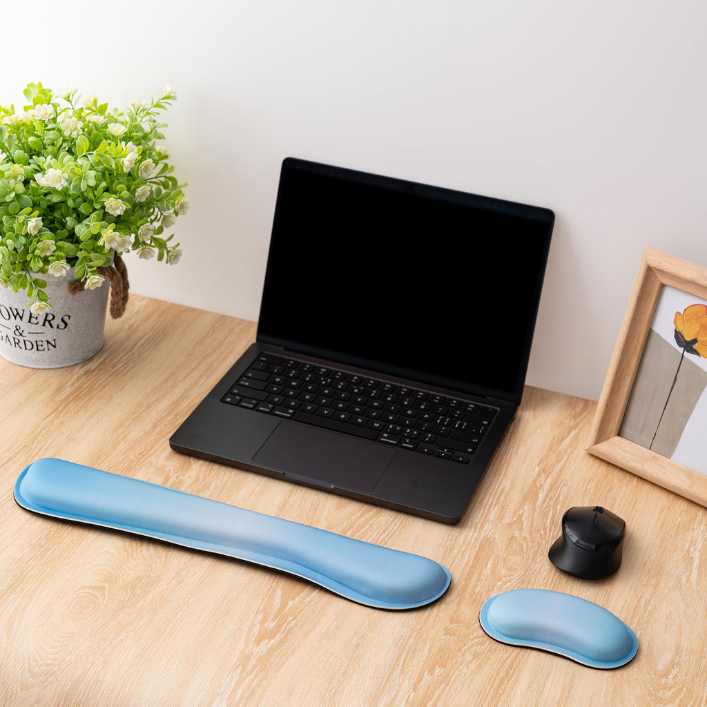 Hoewina Keyboard Wrist Rest,Ergonomic Wrist Rest,Superfine Fabric and Gel Memory Foam Wrist Pad for Computer Keyboard for Easy Typing & Pain Relief, Suitable for Office, Family, Outdoor, Bean Green