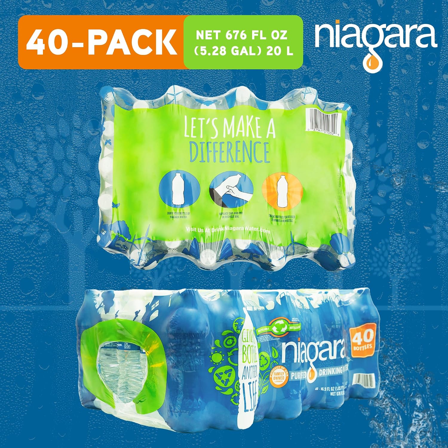 Niagara Bottled Water Full Pallet, 16.9 Oz, 48 Cases Wholesale