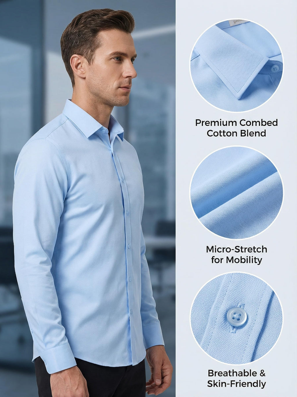 Beninos Men's Dress Shirts Casual Long Sleeve Button Down Shirt