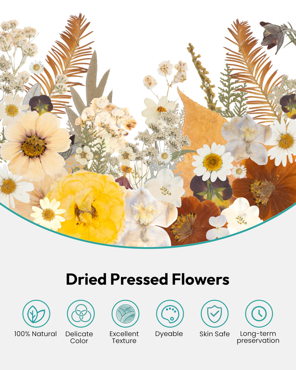 Dried Flowers, Resiners 58Pcs Pressed Flowers for Craft Pink Real Natural Dried Flowers Dry Leaves Kit for DIY Making Crafts Resin Soap Candle Scrapbook Supplies Card Making Jewelry