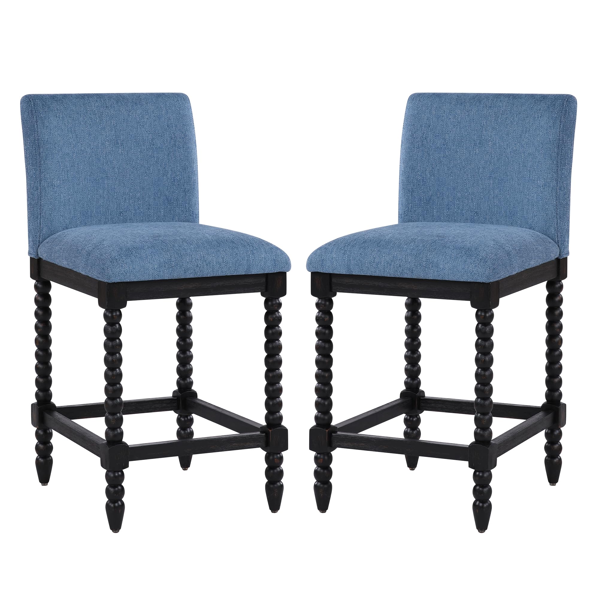 DUHOME Spindle Counter Stool with Padded Spring Seat,Wooden Bar Stools Farmhouse 26 Inch Counter Height Stools Chairs with Spindle Back for Kitchen Island