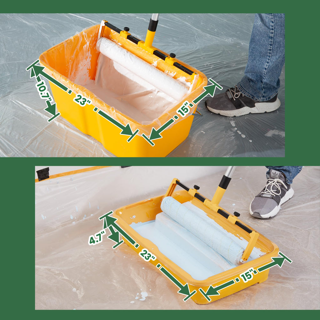 VOOMEY 18 Inch Paint Tray Liner, Plastic Paint Bucket Inner Liner Bags for Paint Roller Kit, 5pcs,Disposable for Quick Cleanup