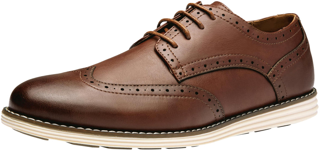 Vostey Mens Casual Dress Shoes Wingtip Plain Business Dress Shoes for Men