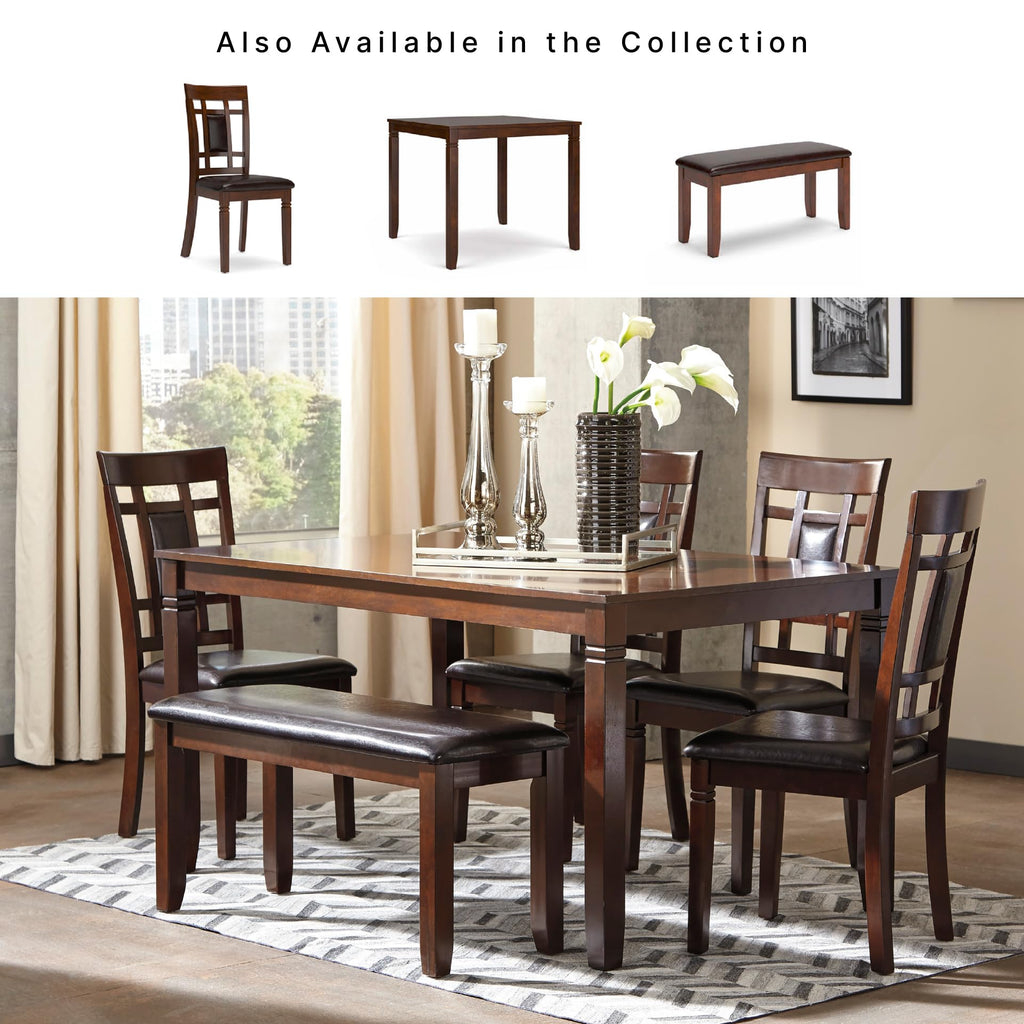 Signature Design by Ashley Bennox 6 Piece Dining Set with Upholstered Bench, Table & 4 Upholstered Chairs, Seats 6, Wood, Brown