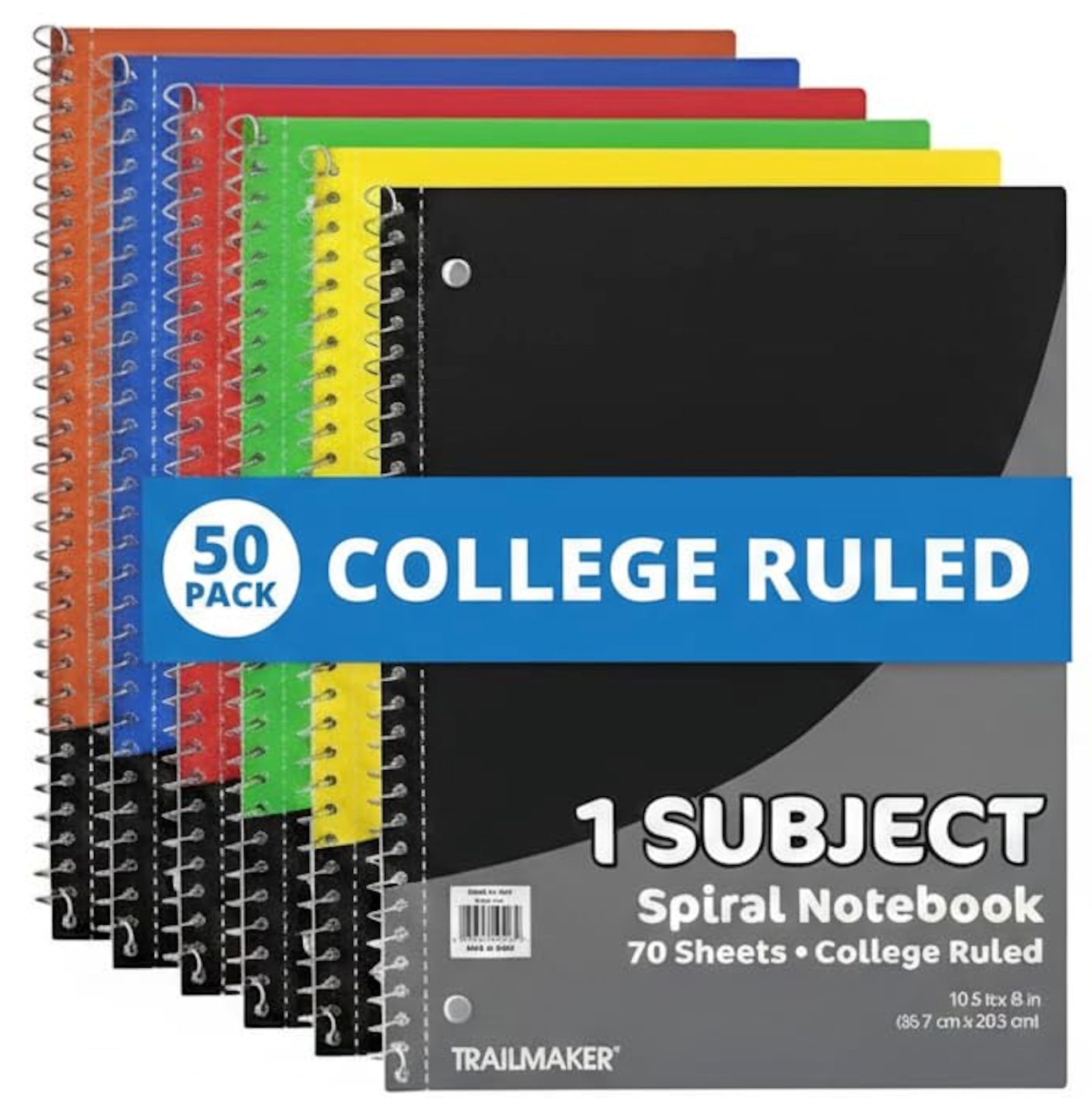 Trail maker Bulk Notebooks (2000 Pack), One Subject Notebooks College Ruled, 140 Pages (70 Sheets),Spiral Bulk Notebooks for Kids, School Supplies, Journaling, Note Taking, Students, and Work