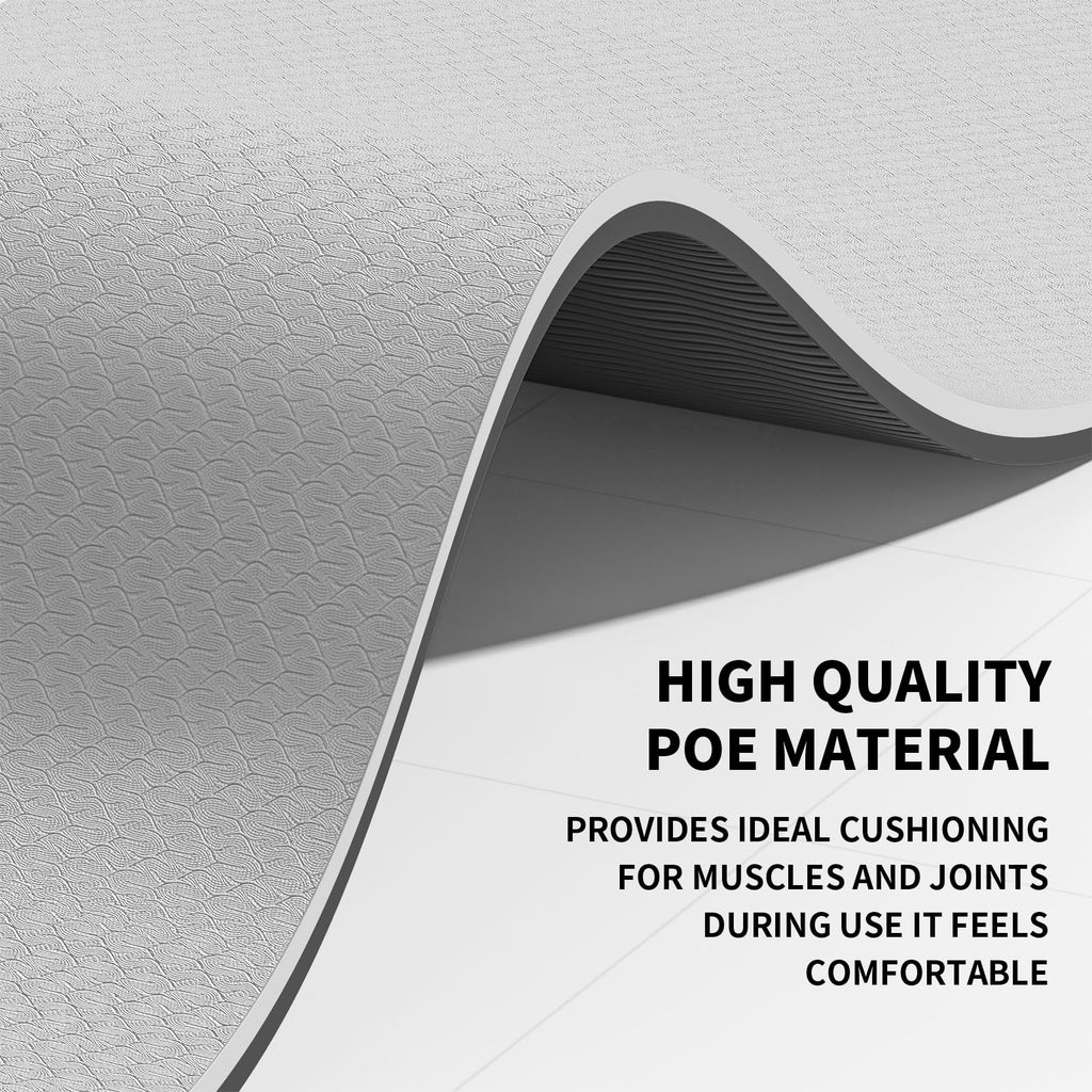 Large Yoga Mat (6'x 4')-POE 0.28''/0.32''/0.4'' Thick Fitness Mat, Eco-Friendly Exercise Mat for Home Workouts, Ideal for Yoga and Pilates