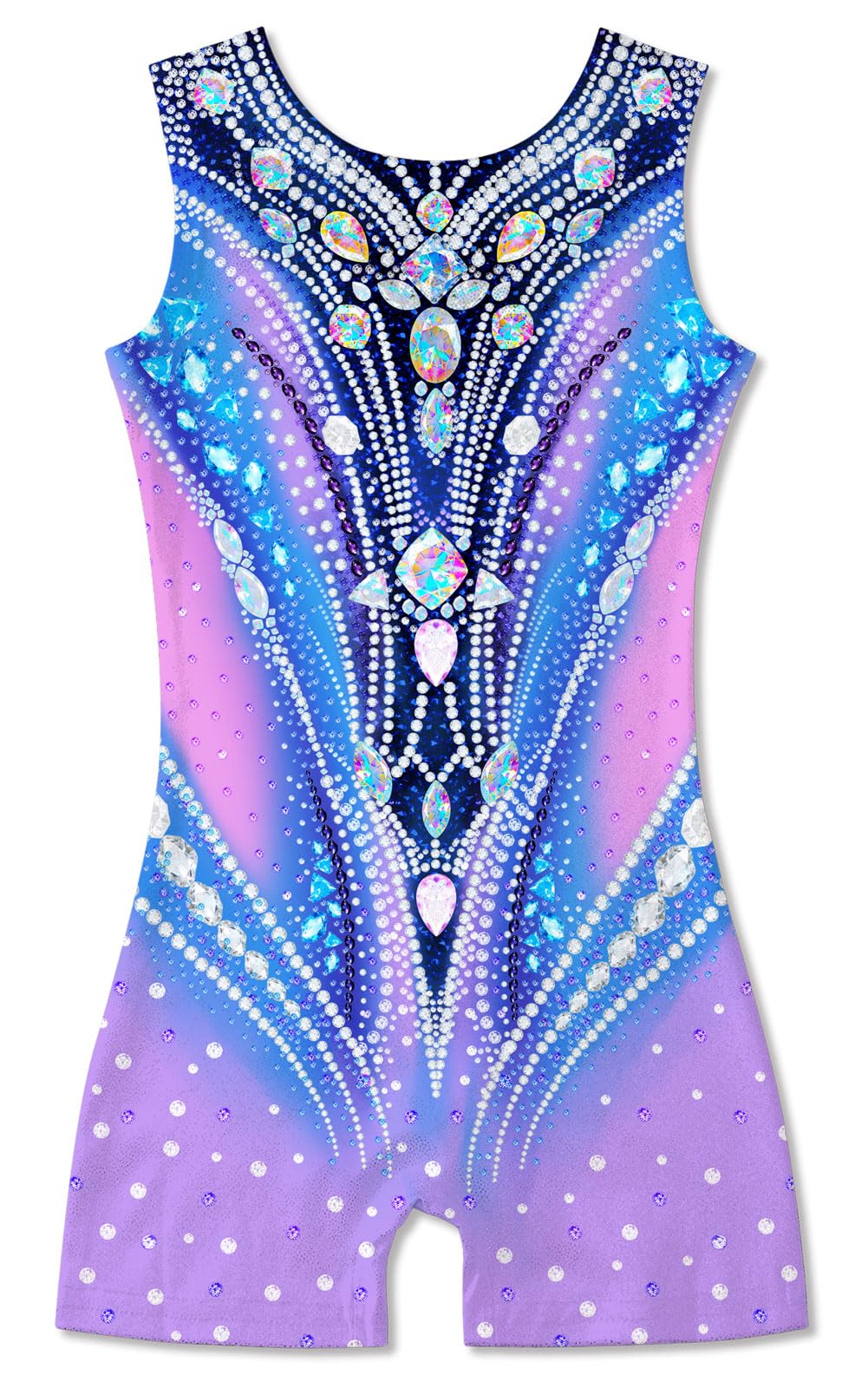 Funnycokid Gymnastics Leotards for Girls with Shorts Sparkly Kids Biketards Dance Unitard 3-10 Years