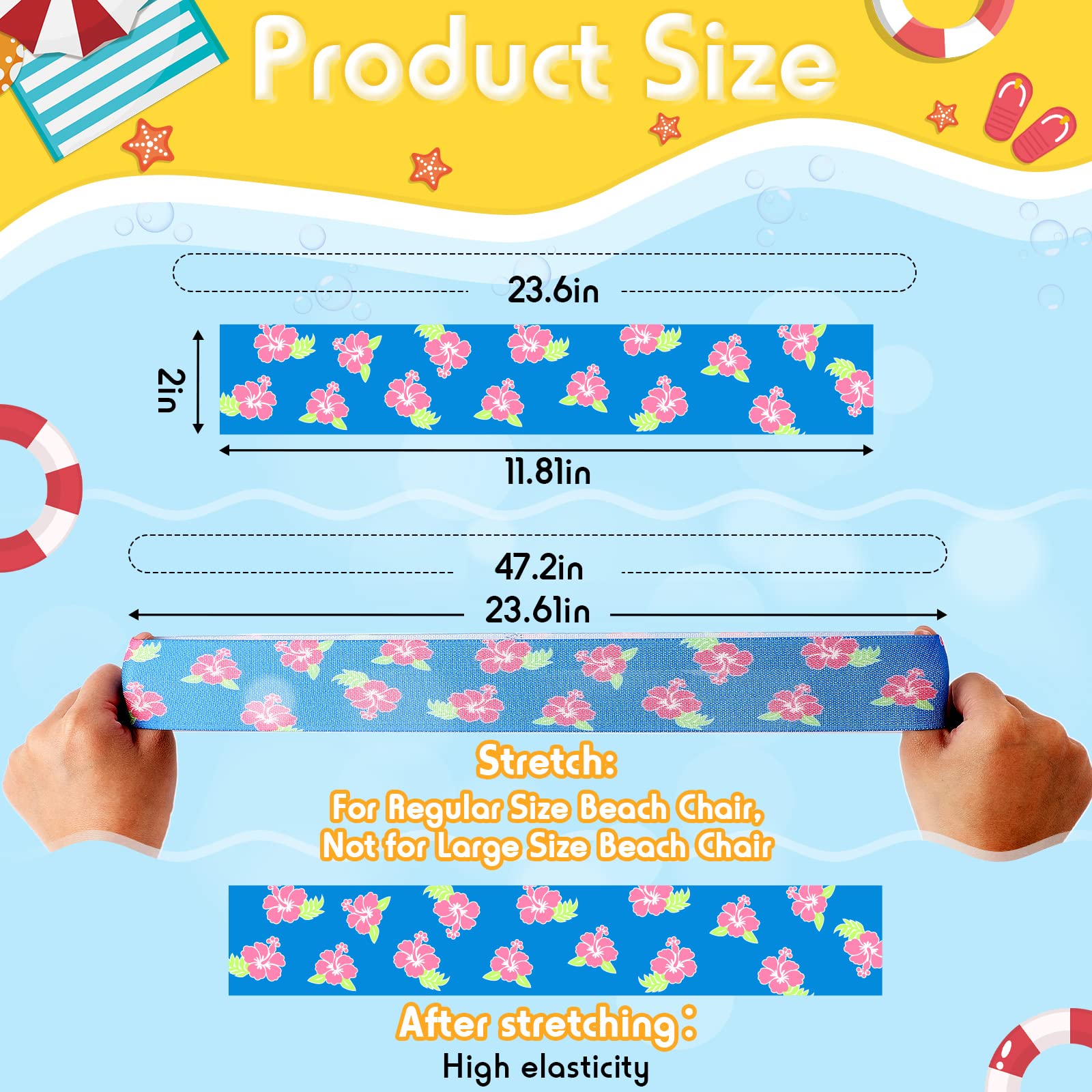 Boao 4 Pack Towel Bands for Beach Chair, Pool & Cruise Essentials, Elastic and Windproof, Towel Chair Clips Lounge Strap Holder, Cruise Ship Accessories (American Flag)