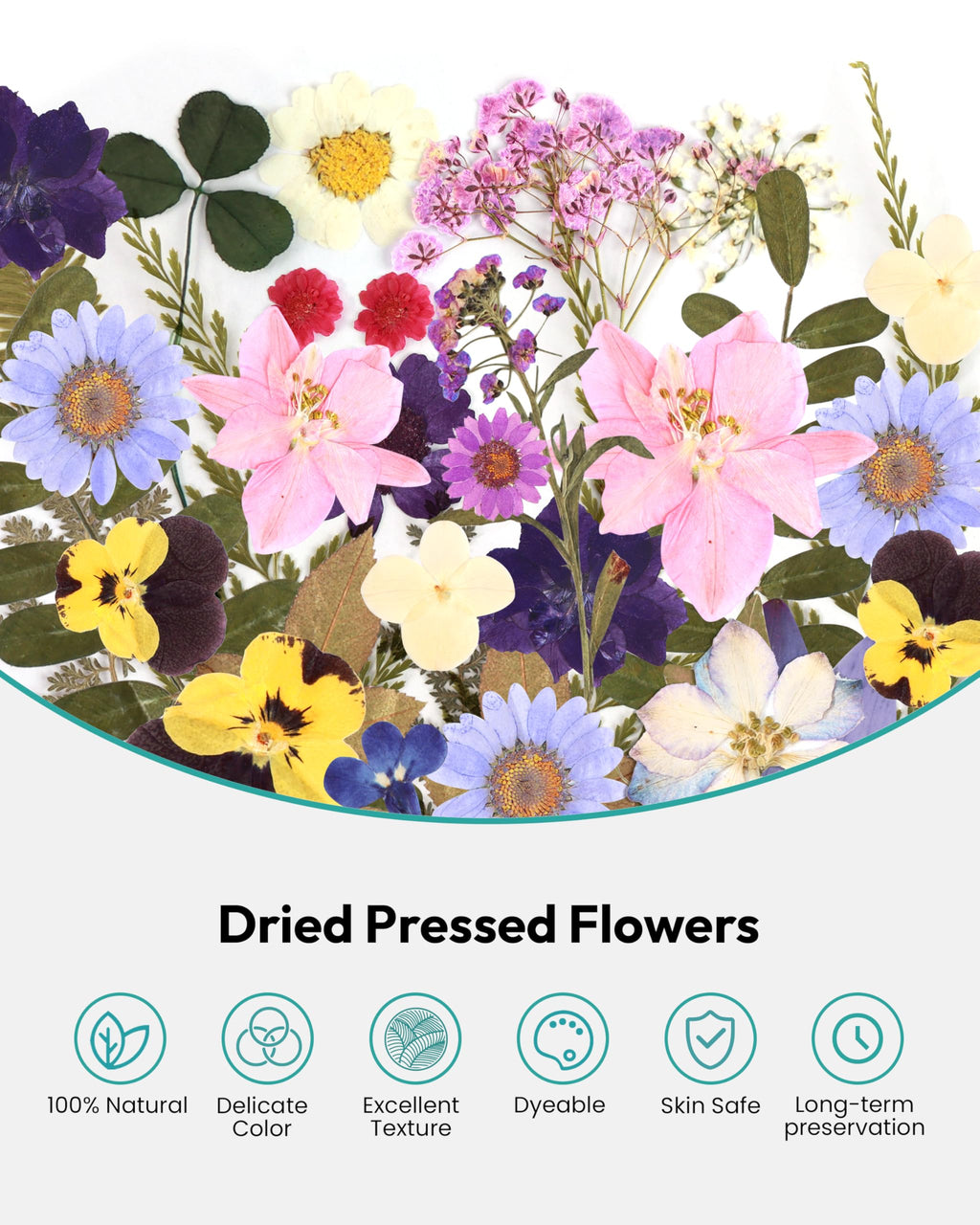 Dried Flowers, Resiners 58Pcs Pressed Flowers for Craft Pink Real Natural Dried Flowers Dry Leaves Kit for DIY Making Crafts Resin Soap Candle Scrapbook Supplies Card Making Jewelry