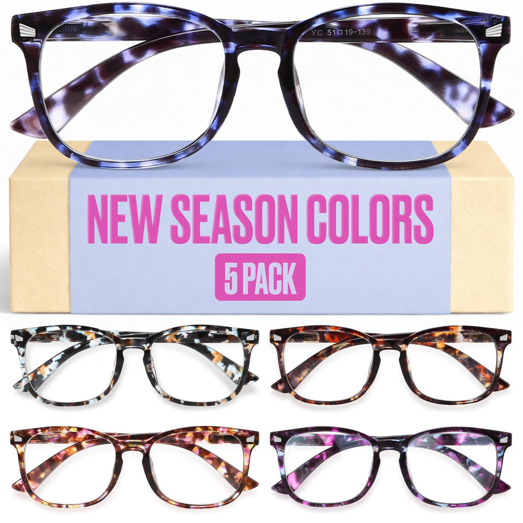 CCVOO Mix & Match Reading Glasses for Women - Lightweight, Comfortable Fit, Clear Vision - Blue Light Blocking