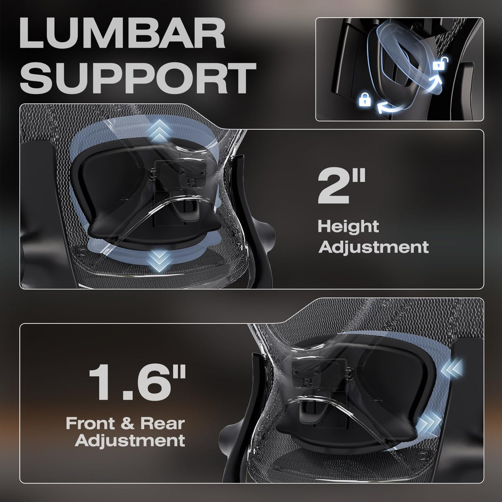 ELABEST X100 Ergonomic Office Chair with Footrest, Big and Tall Home Desk Chair with 5D Flip-Up Arms, Adjustable 3D Lumbar Support,High Back Rolling Computer Chair, Swivel Mesh Chairs (Coffee Break)