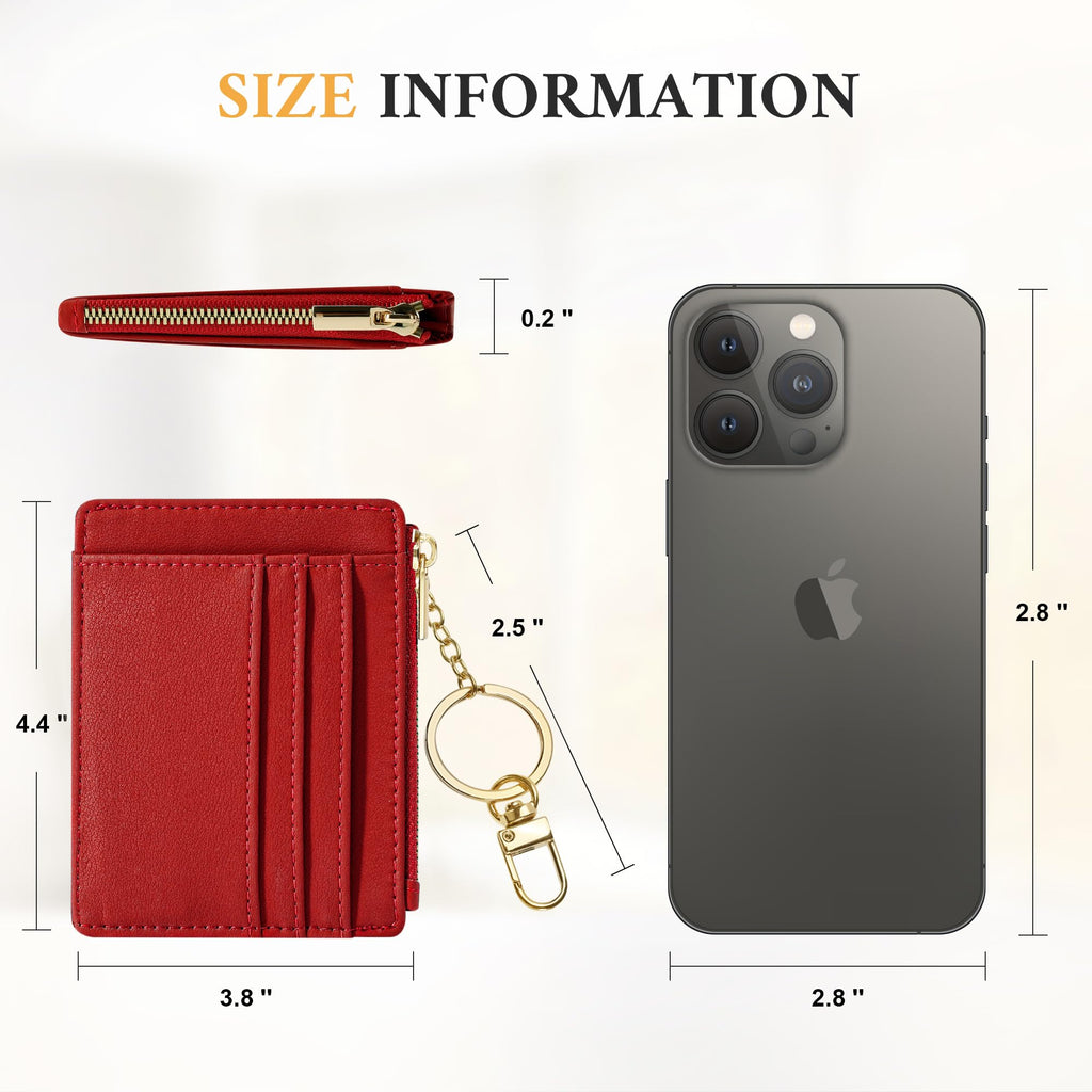 Sodsay Card Case Slim Front Pocket Wallet for Women Credit Card Holder with Keychain | Slim, Credit Card Holder, Front Pocket, with Keychain | Slim